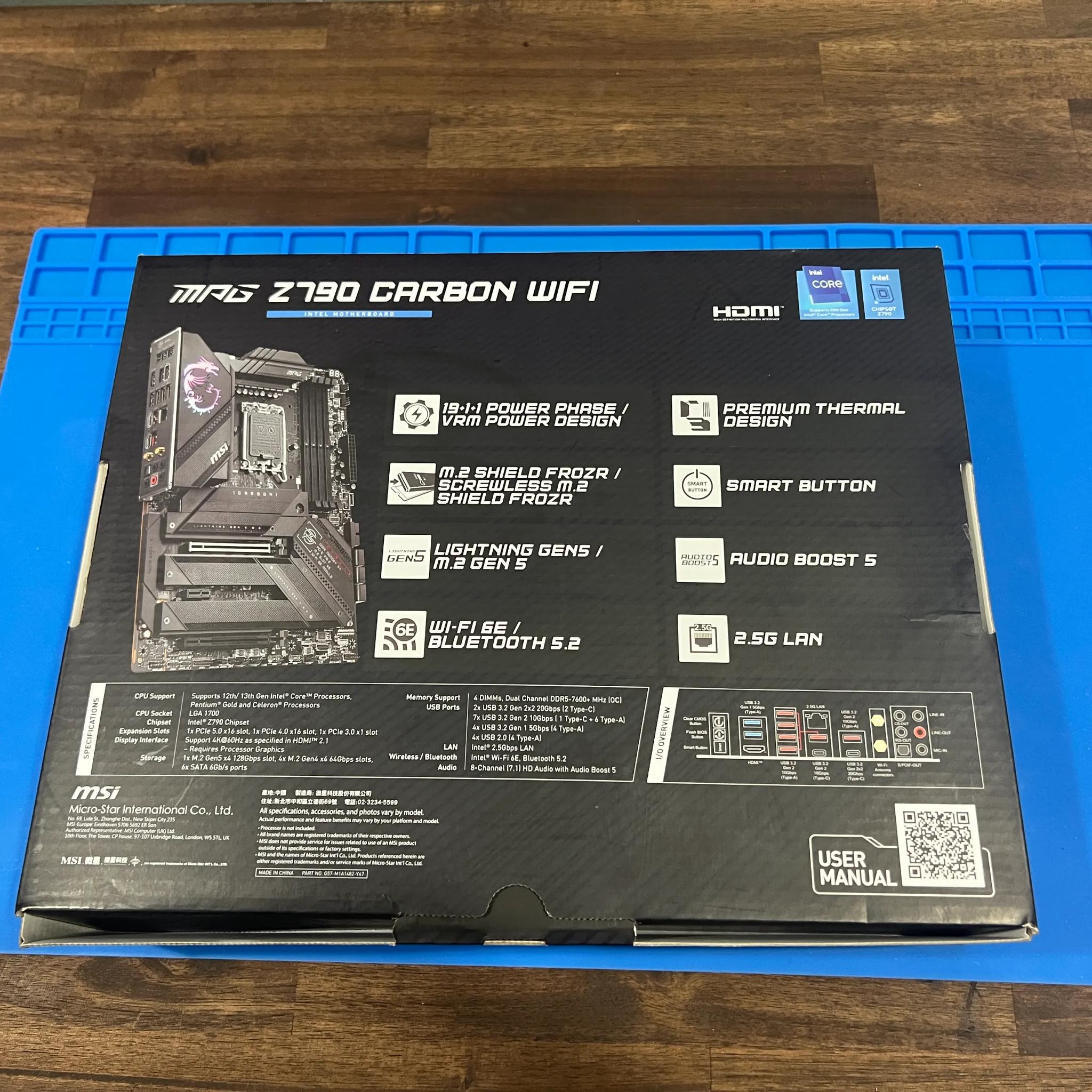 INTEL CORE I9-13900K W/ MSI MPG Z790 CARBON WIFI and INTEL CONTACT FRAME