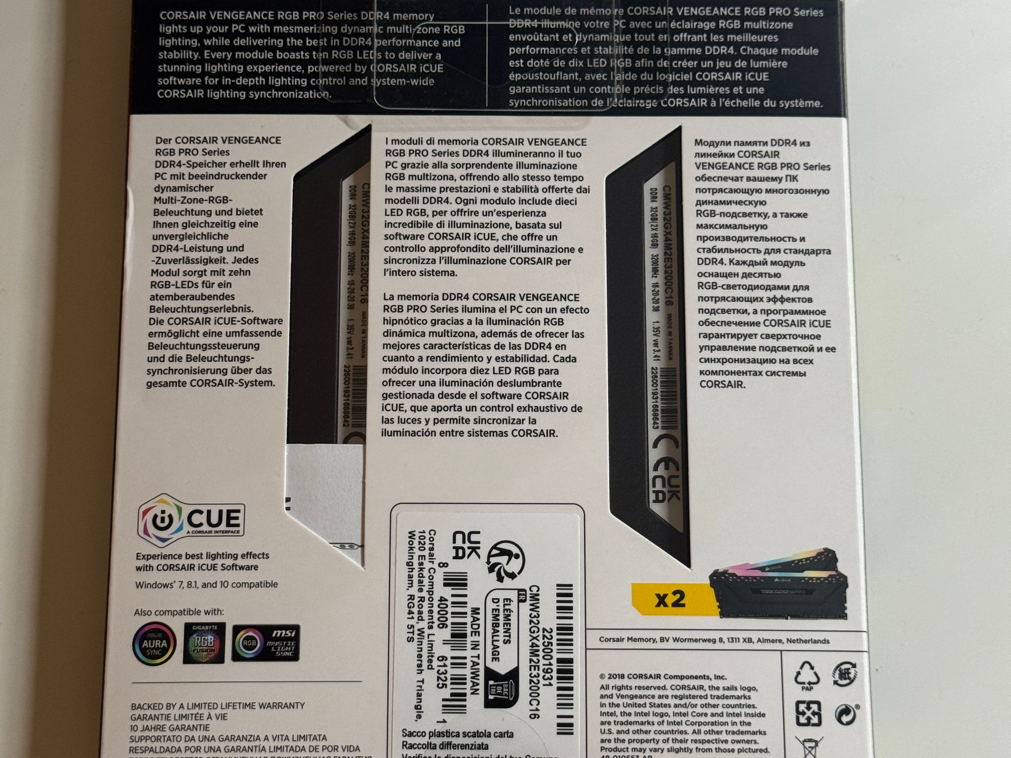 Corsair Vengeance RGB DDR4 32GB