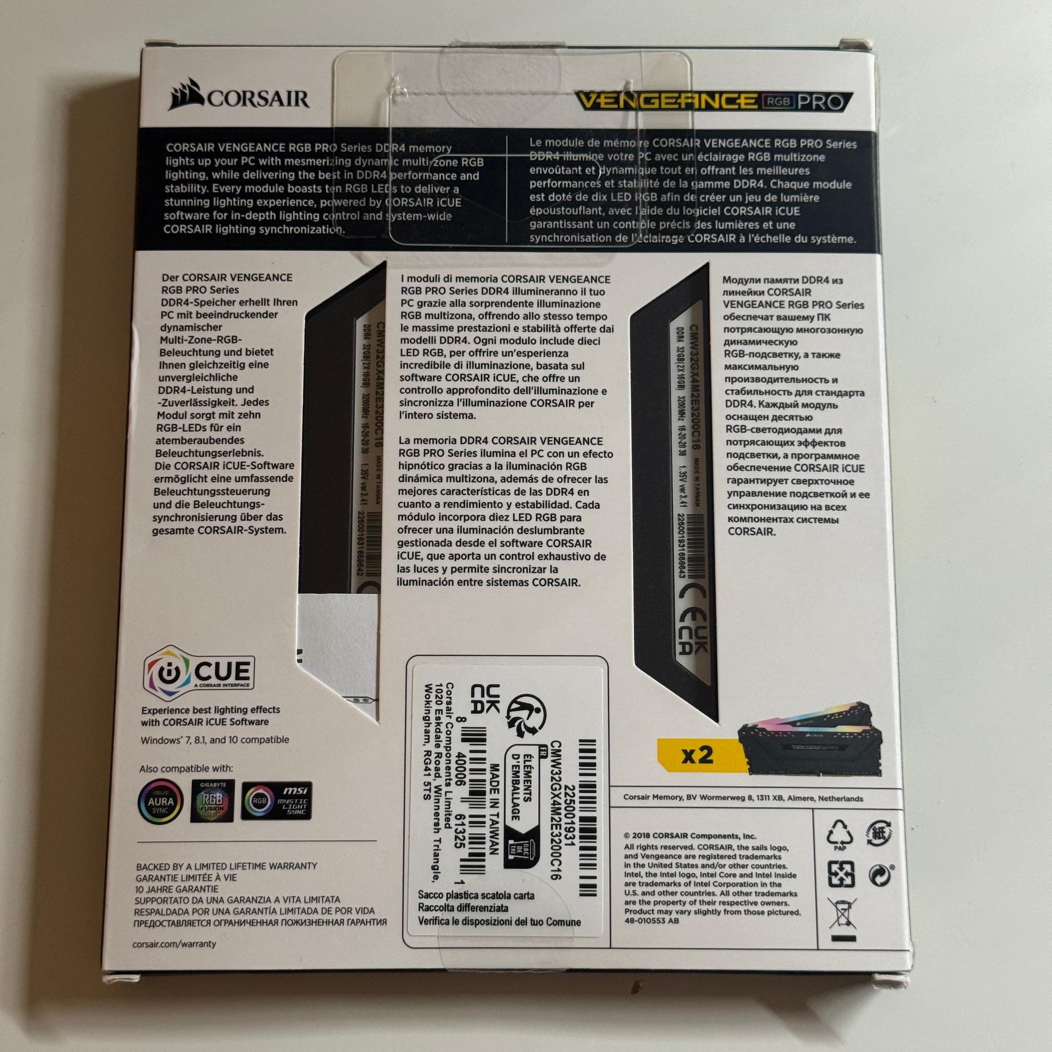 Corsair Vengeance RGB DDR4 32GB