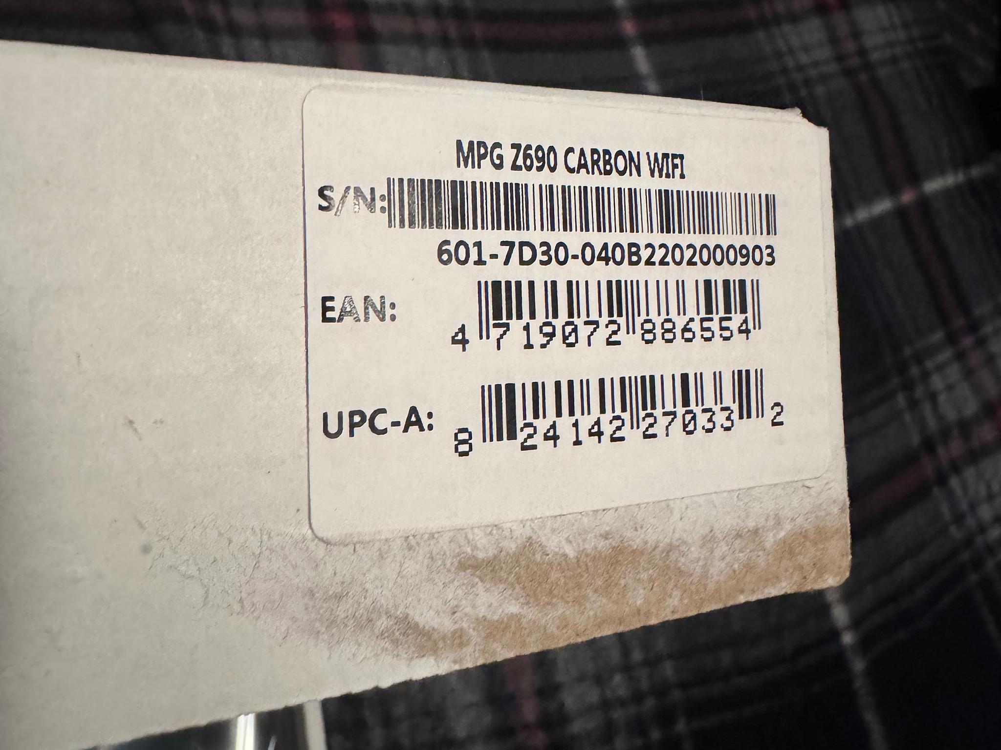 MPG Z690 Carbon WiFi Motherboard
