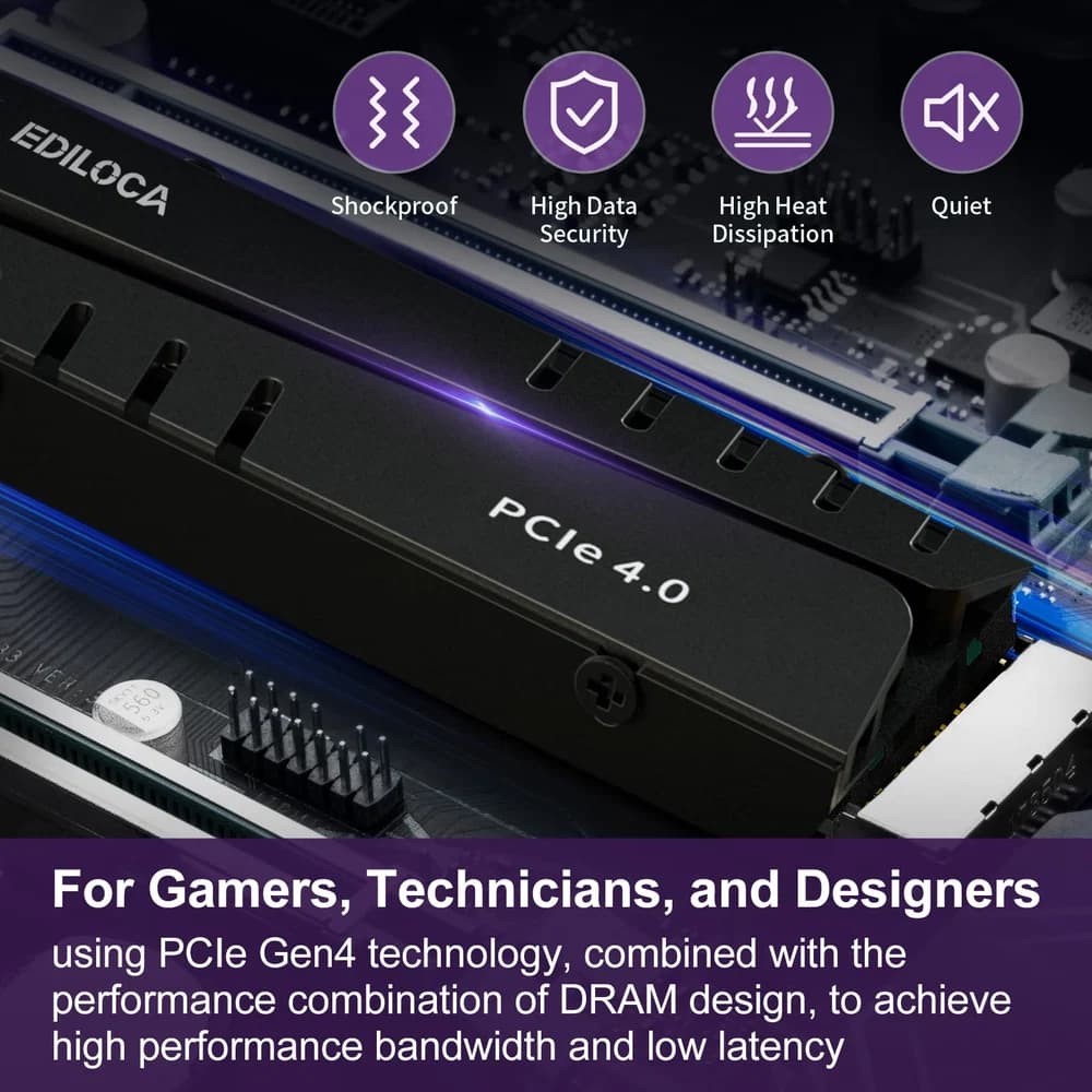 Ediloca 2TB NVME SSD with DRAM Cache and Free NVME Enclosure!