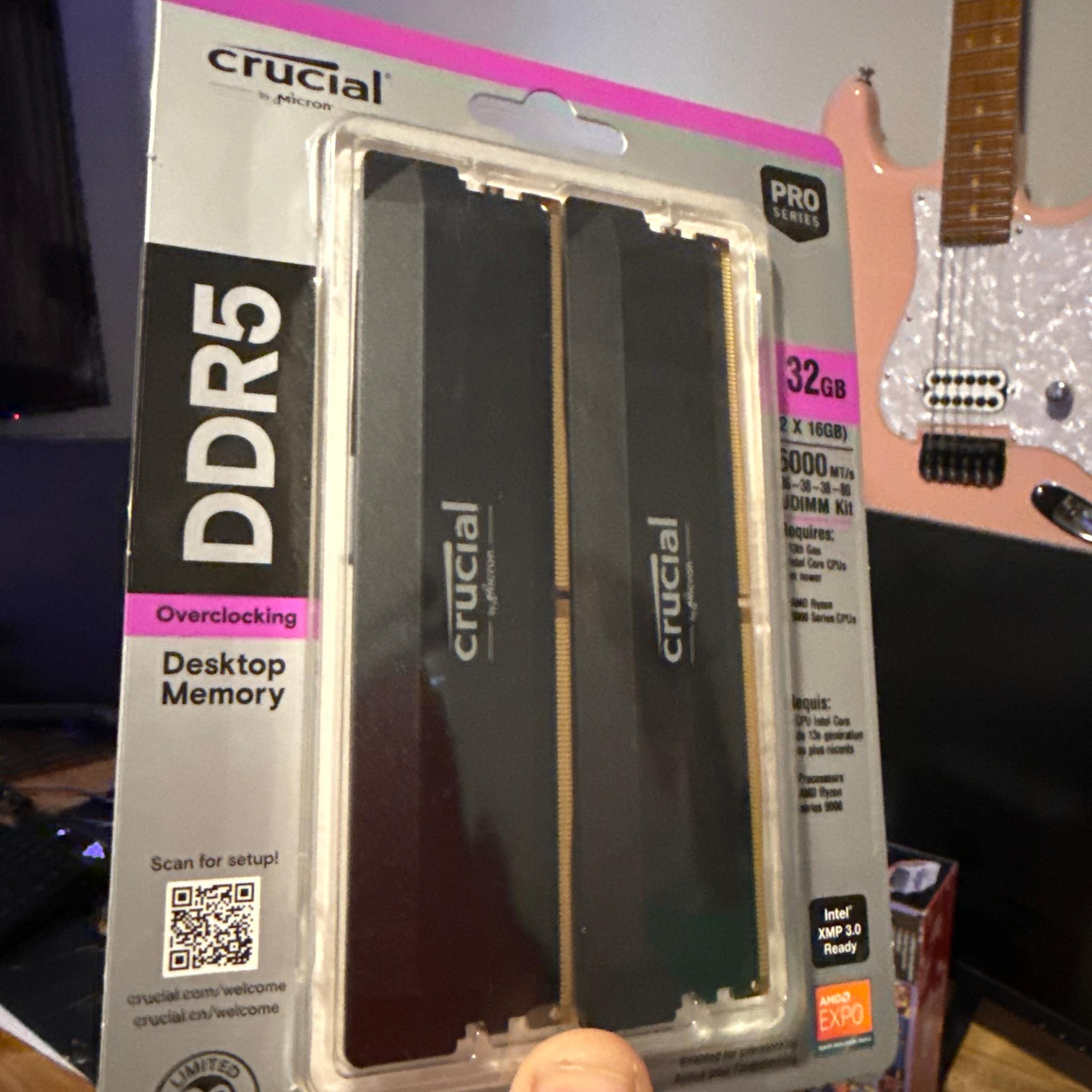 Crucial By Micron 32GB DDR5 Pro OC cl36 6000mt/s new in box