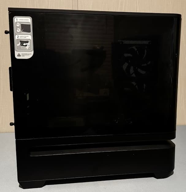 Title: ASUS Prime AP202 ARGB Panoramic mATX Case - Black – Like New