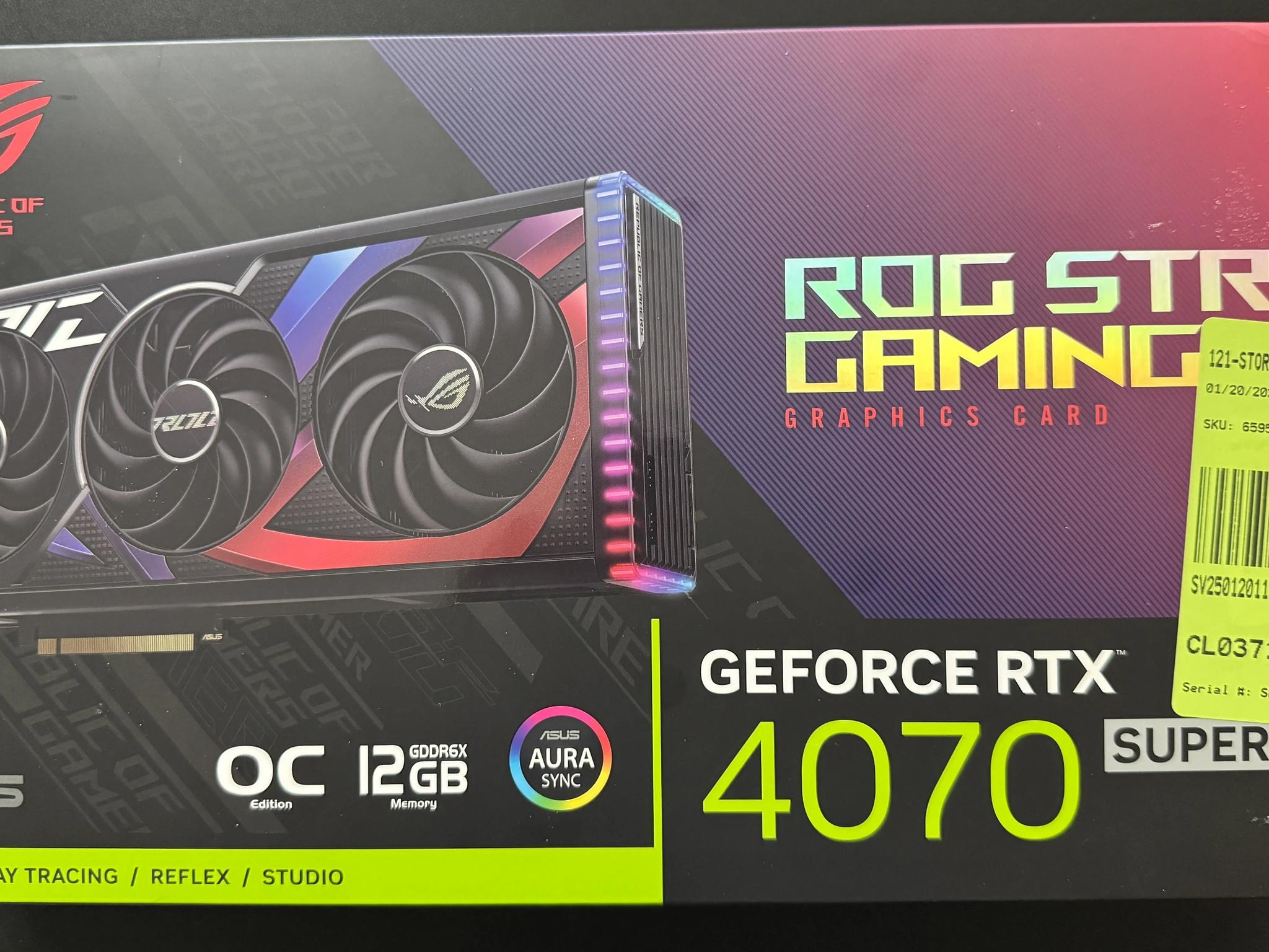ASUS ROG Strix GeForce RTX 4070 SUPER 12GB GDDR6X OC Edition (ROG-STRIX-RTX4070S-O12G-GAMING)