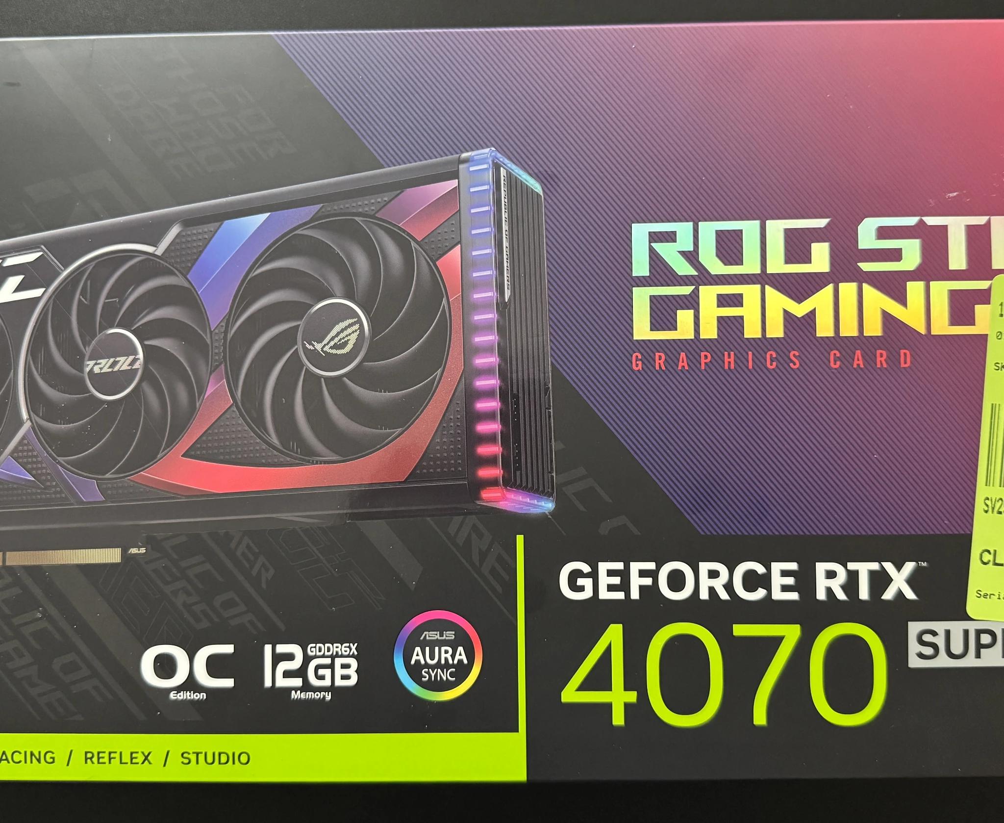 ASUS ROG Strix GeForce RTX 4070 SUPER 12GB GDDR6X OC Edition (ROG-STRIX-RTX4070S-O12G-GAMING)
