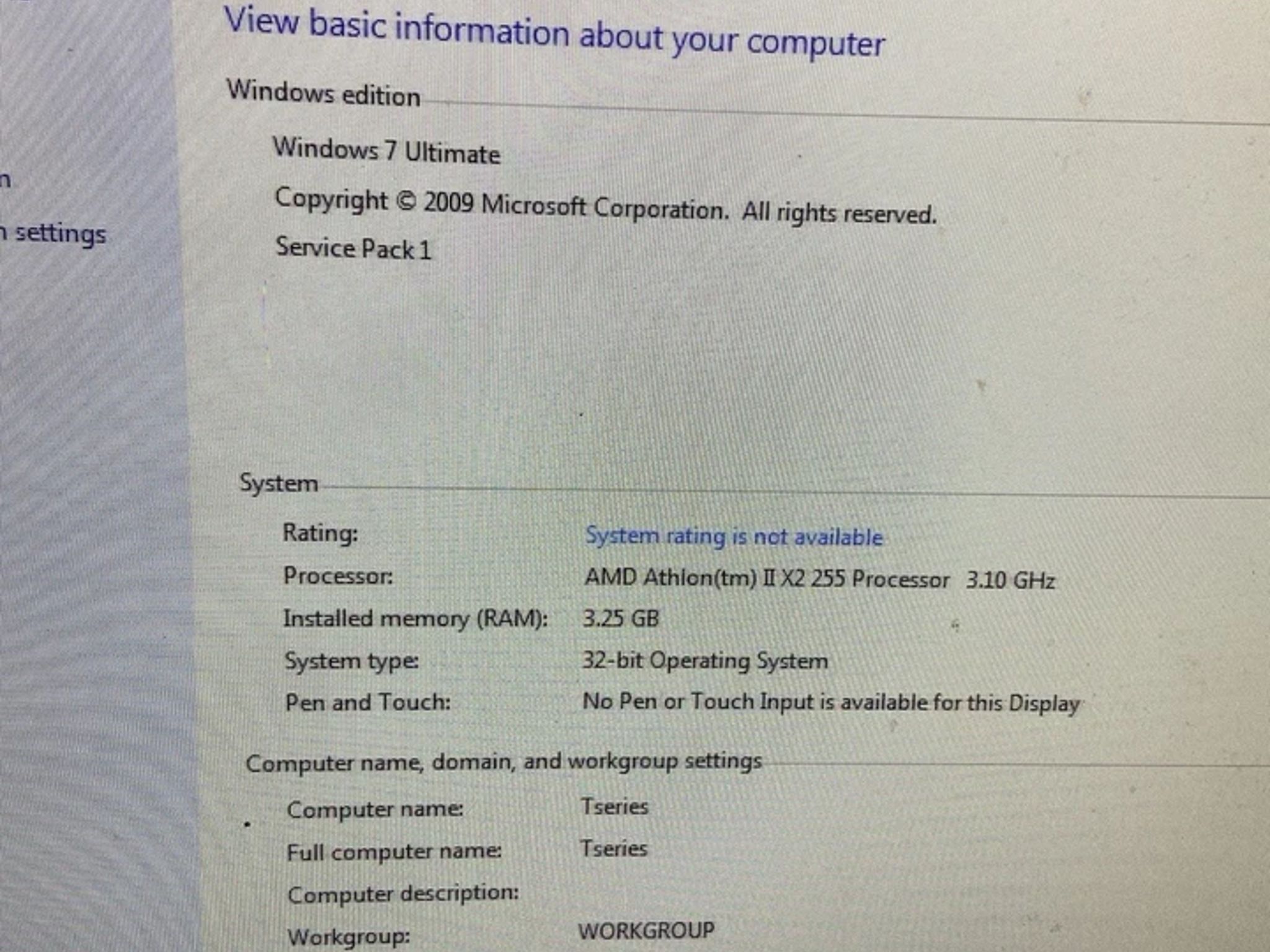 T-Series Retro Gaming PC AMD Athlon II X2 255 3.10GHz 8GB Ram 465GB HDD Window 7