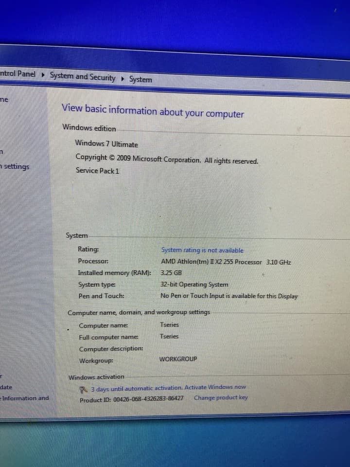 T-Series Retro Gaming PC AMD Athlon II X2 255 3.10GHz 8GB Ram 465GB HDD Window 7