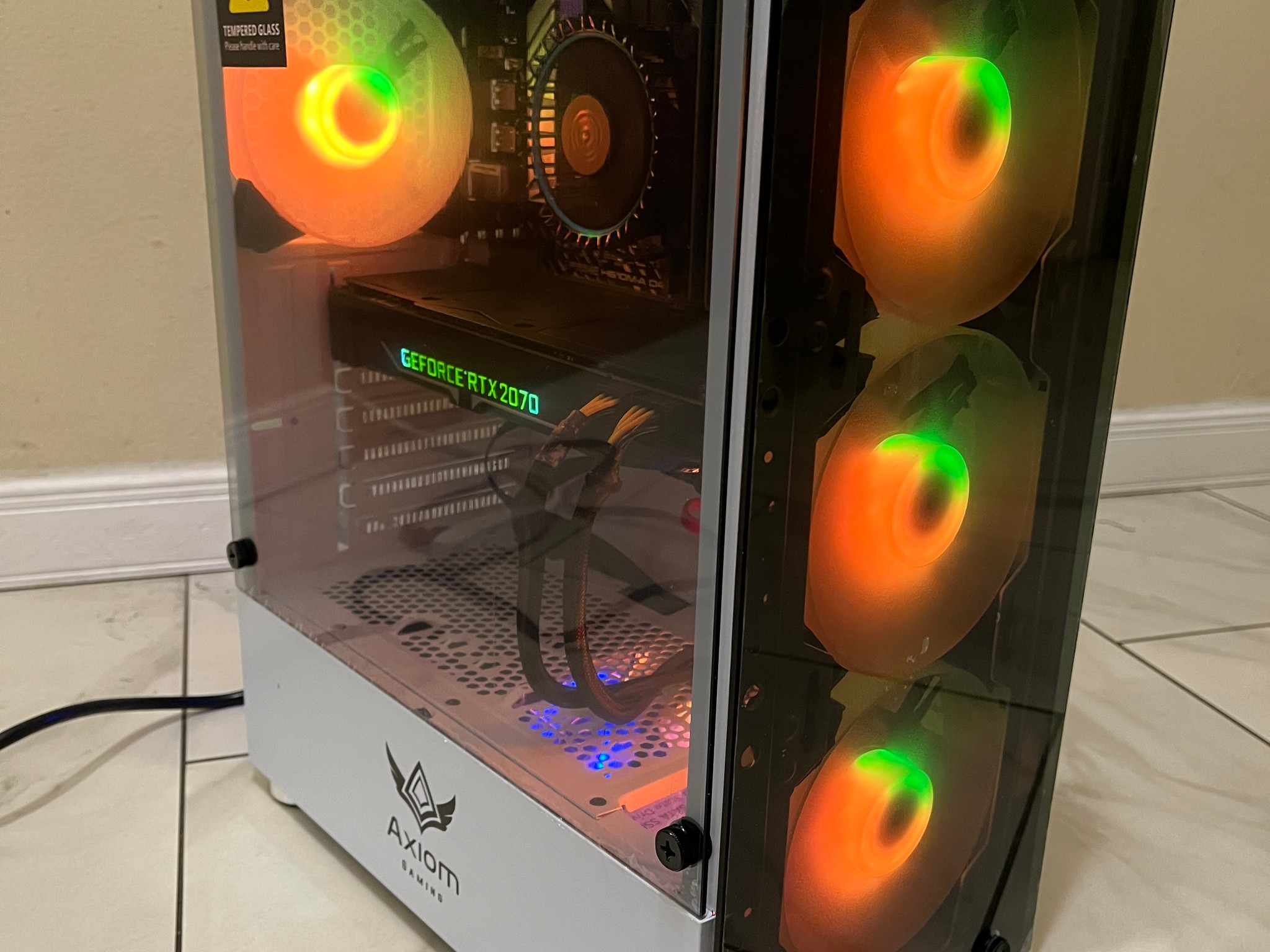 Intel i3-12100, RTX 2070, 16GB RAM, 1TB SSD, High FPS Gaming PC w/ Wi-Fi + Bluetooth & RGB Remote