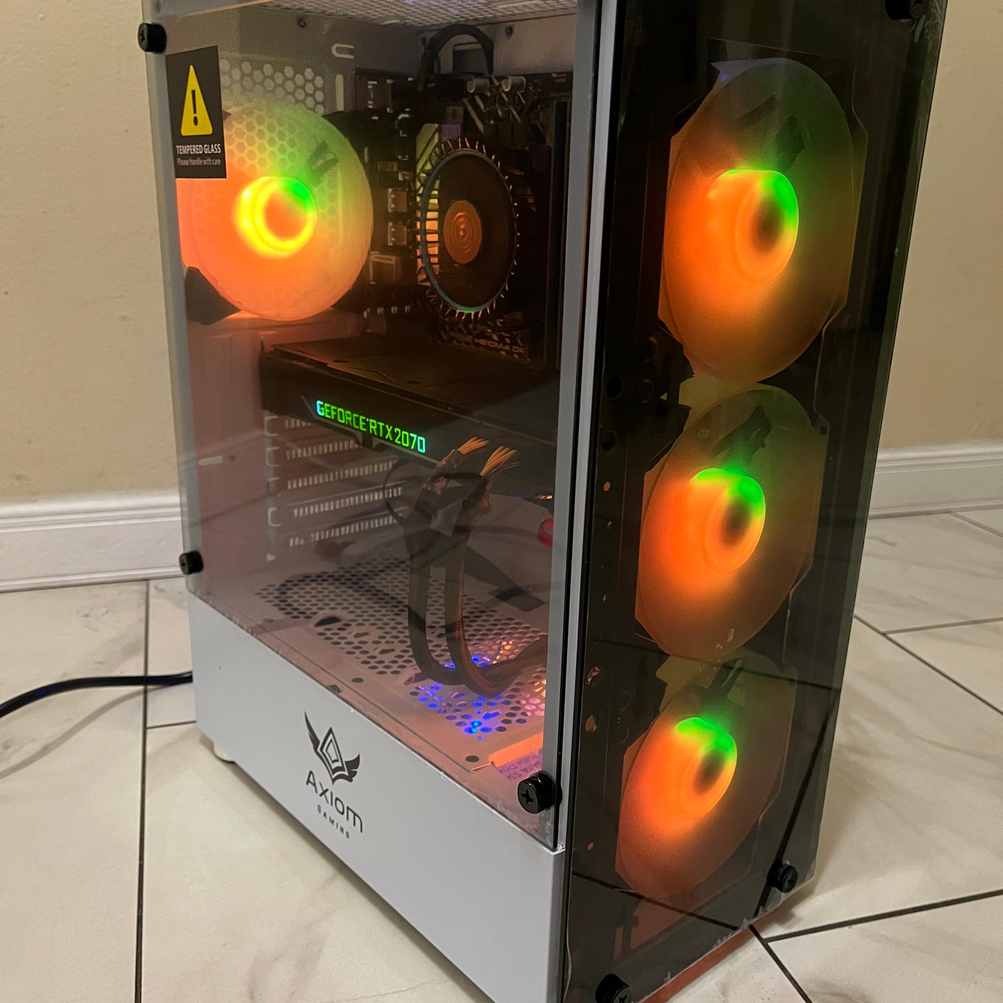 Intel i3-12100, RTX 2070, 16GB RAM, 1TB SSD, High FPS Gaming PC w/ Wi-Fi + Bluetooth & RGB Remote