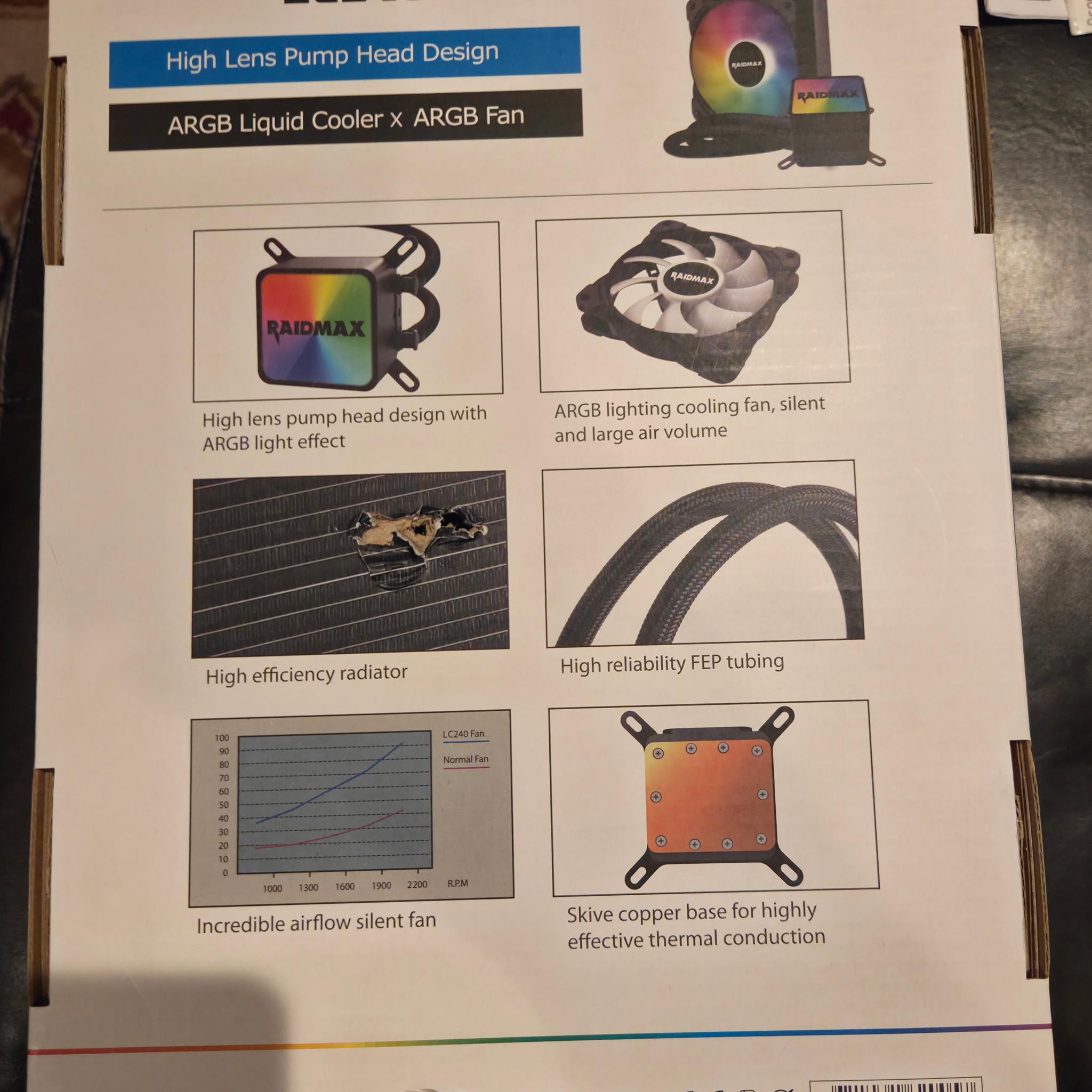 RAIDMAX TORNADO LC240 AIO COOLER! ARGB 240MM AIO CPU COOLER!