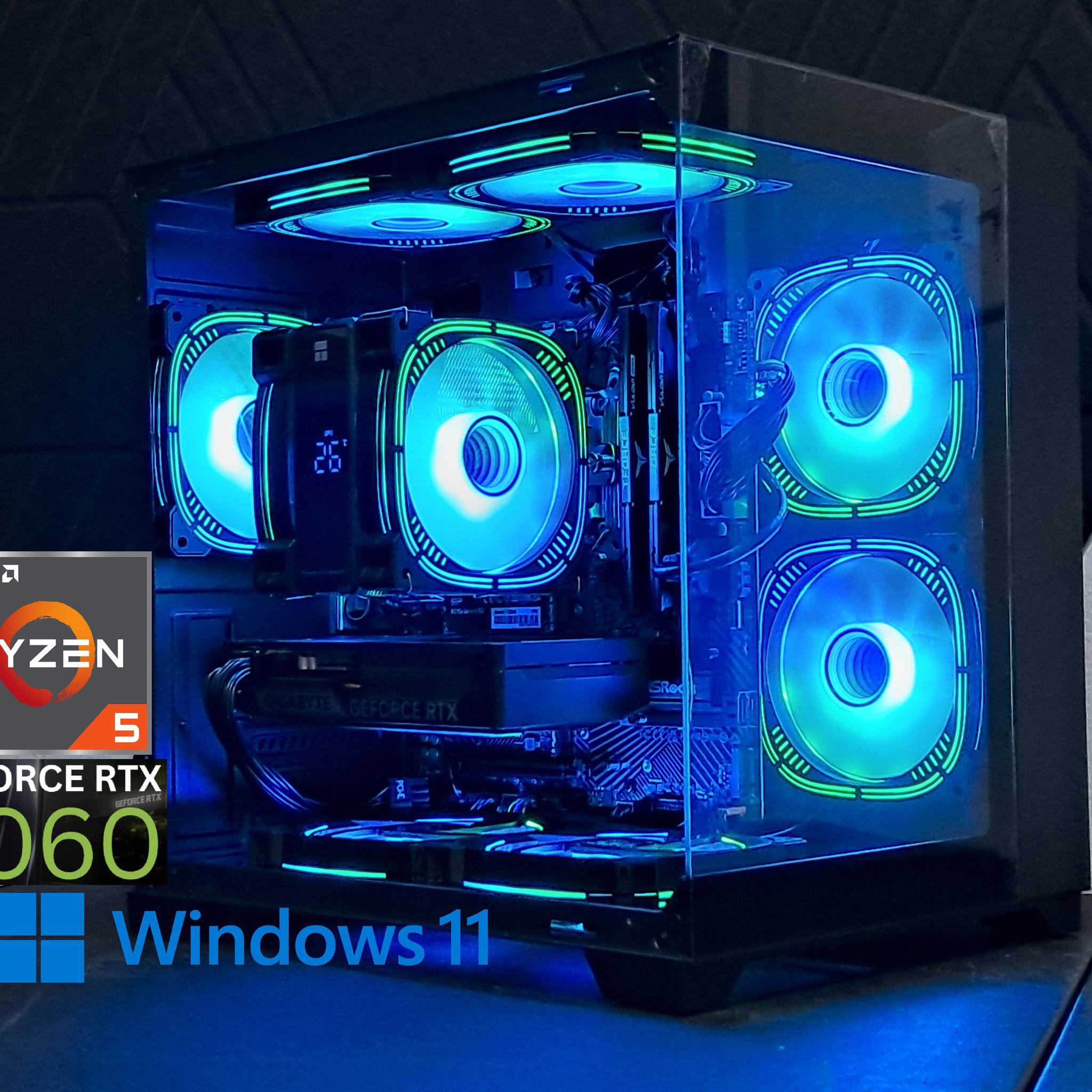 Airflow King 👑 RTX 5060 | Ryzen 5 8400F | 32GB DDR5 | Digital CPU Display | 1TB SSD | WiFi!