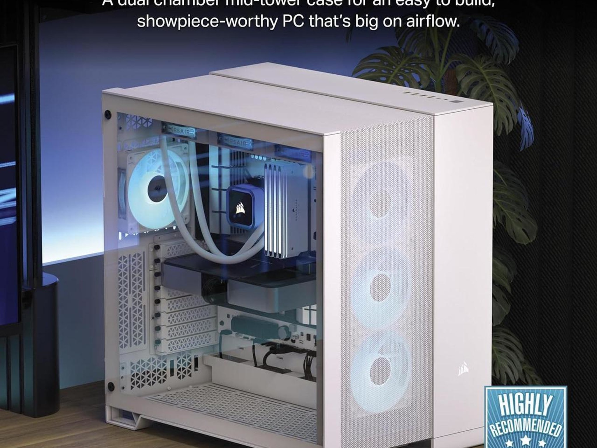 CORSAIR 6500D AIRFLOW White Mid-Tower ATX Dual Chamber PC Case