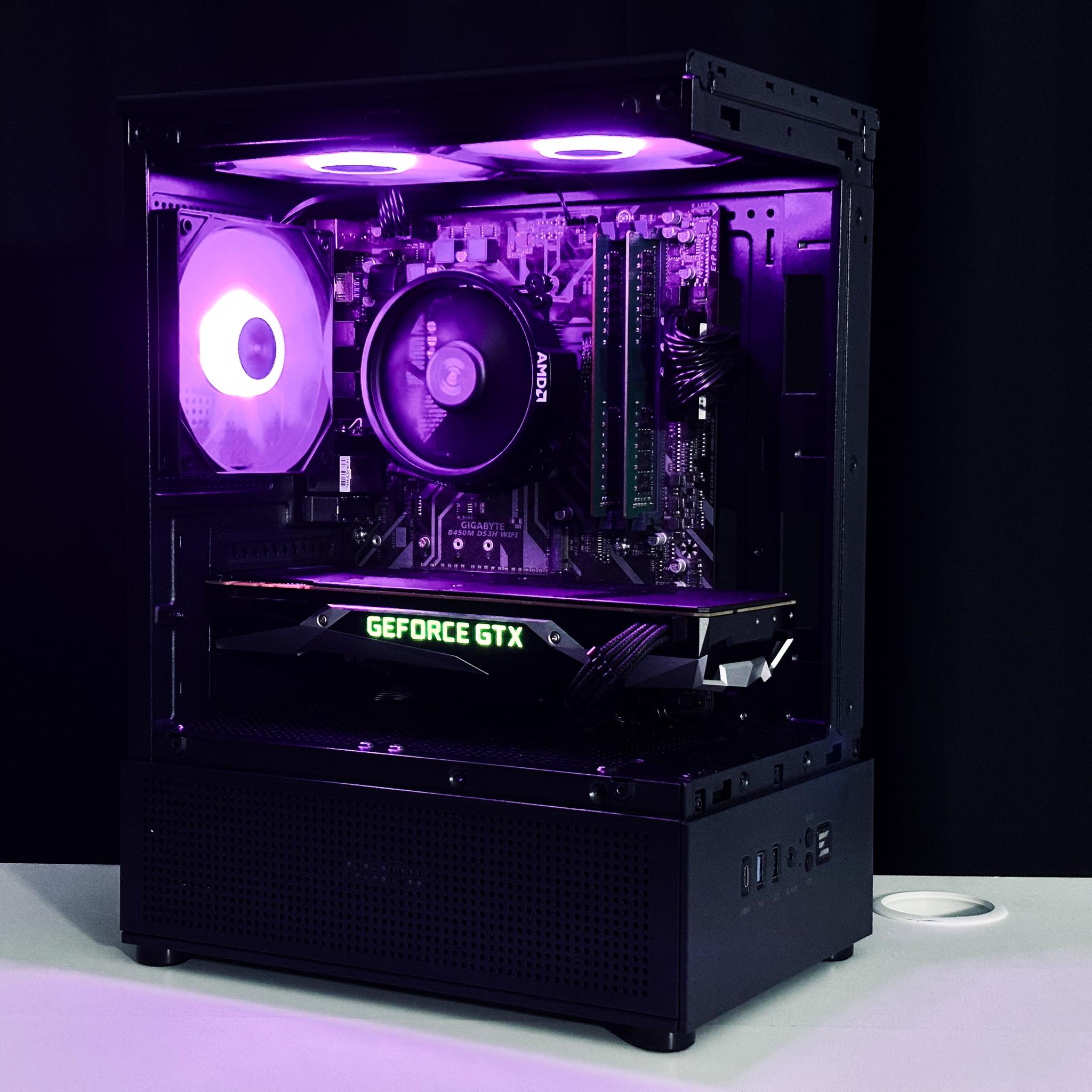 💜☂️🖤 Black Gaming PC - GTX 1070 / Ryzen 7 2700 / 16GB Ram / 1TB HDD / WIFI + BT 💜☂️🖤