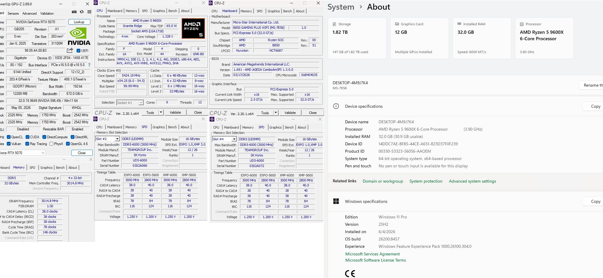 PC on Sale! Ryzen 5 9600X, RTX 5070, 32GB-DDR5 6000, 2TB SSD NVMe, 1000W PSU