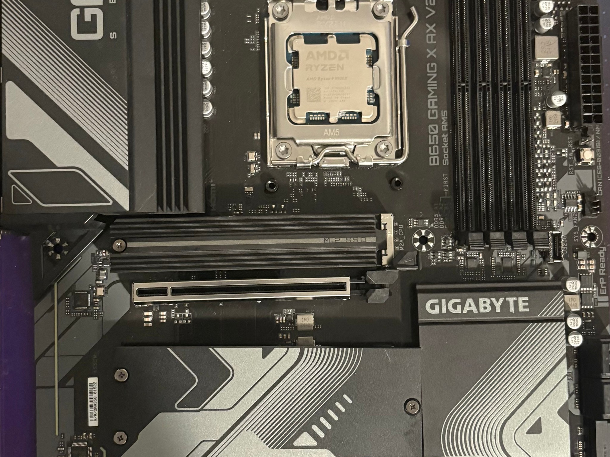 RYZEN 9 9900X WITH GIGABYTE B650 GAMING AX V2 MOTHERBOARD