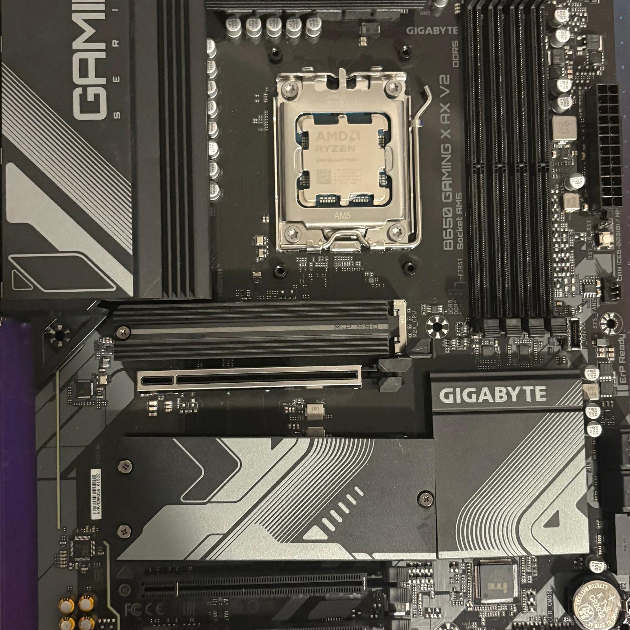 RYZEN 9 9900X WITH GIGABYTE B650 GAMING AX V2 MOTHERBOARD