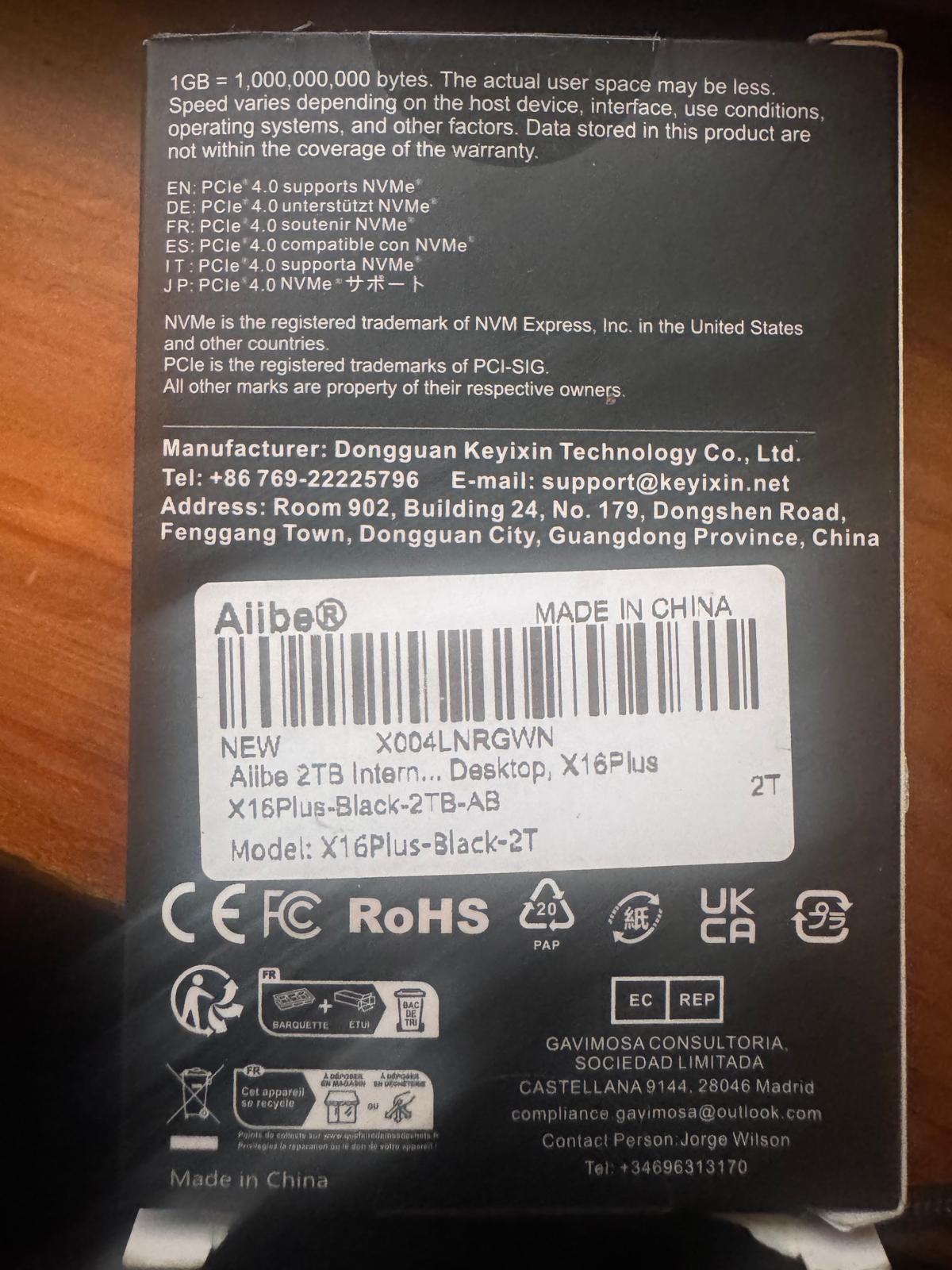 Aiibe NVMe M.2 SSD PCIe 4.0 2TB