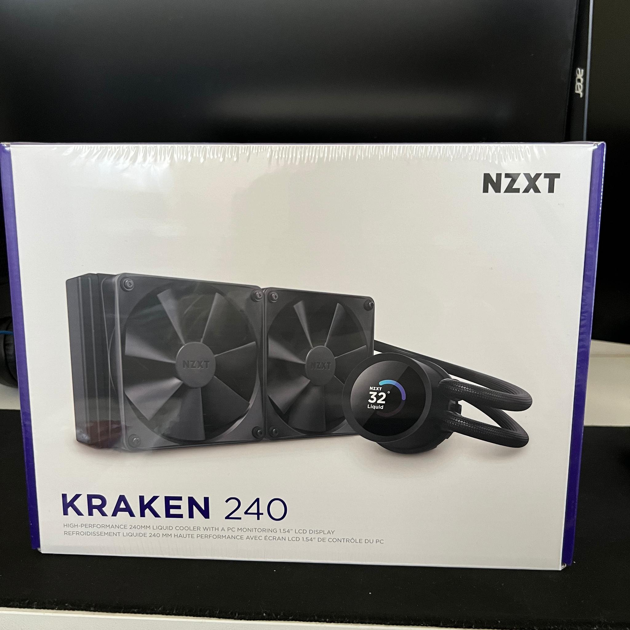 NZXT Kraken 240 2x120mm AiO Liquid CPU Cooler - Matte Black