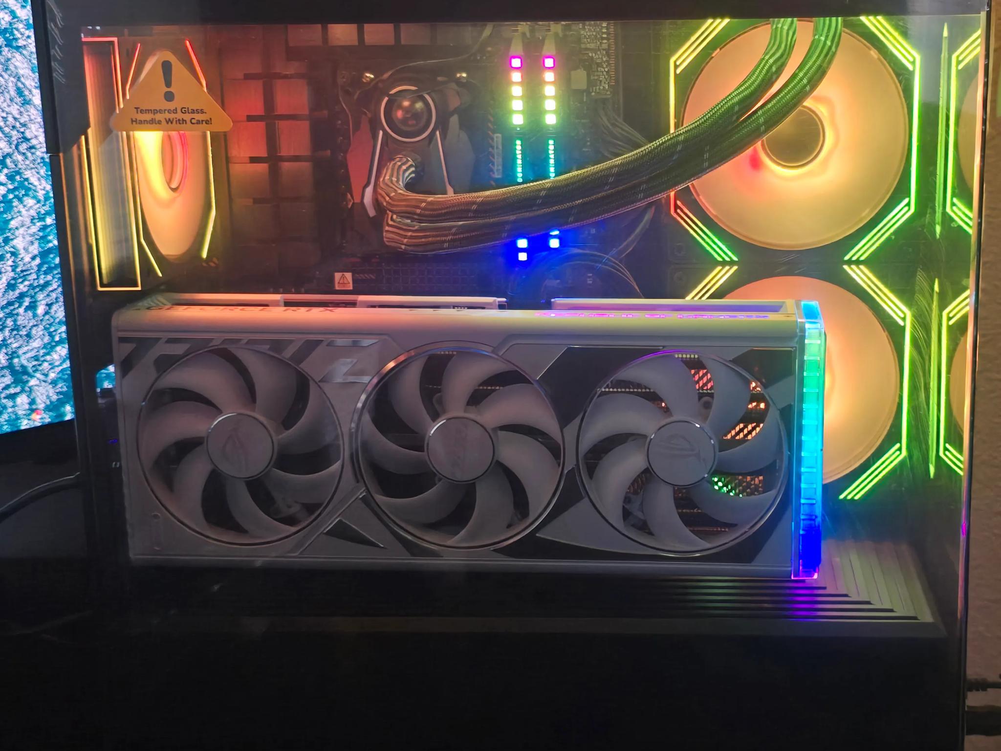 WHITE AND BLACK 4K/1440P POWERFUL GAMING/STREAMING PC:4080, 7800X3D, 2TB 980 PRO, 32GB DOMINATOR RAM