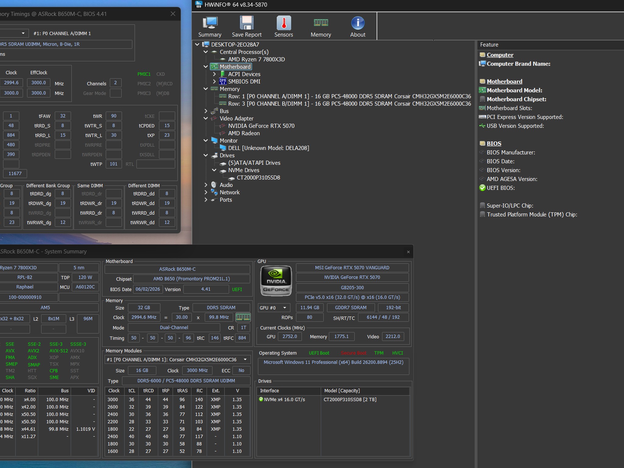 "Panda 1440P" | 7800X3D | 32GB DDR5 | 2TB | MSI 5070 Vanguard|