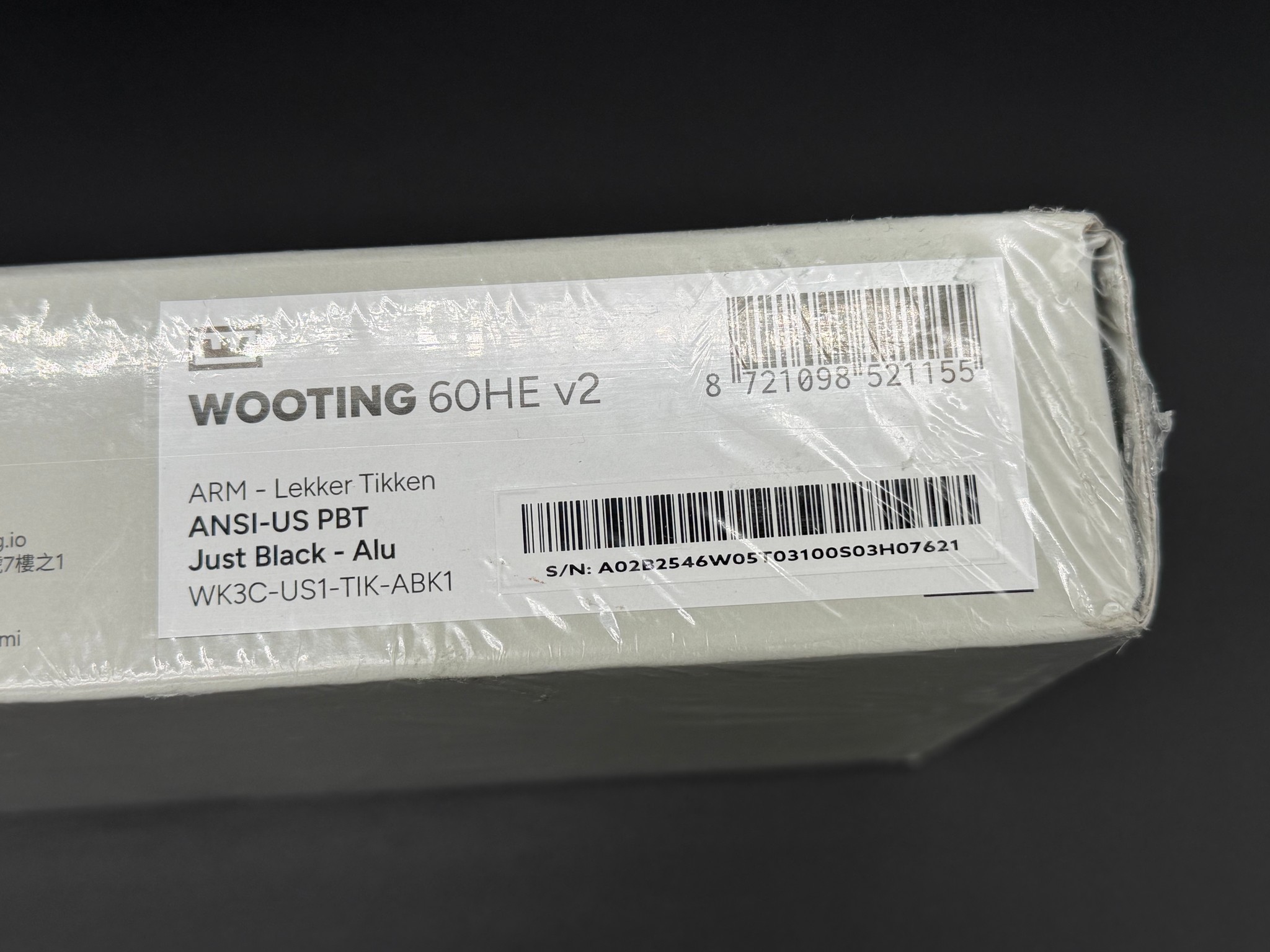 Wooting 60HE v2 – ANSI US Layout, Aluminum Case, Just Black – Sealed Retail