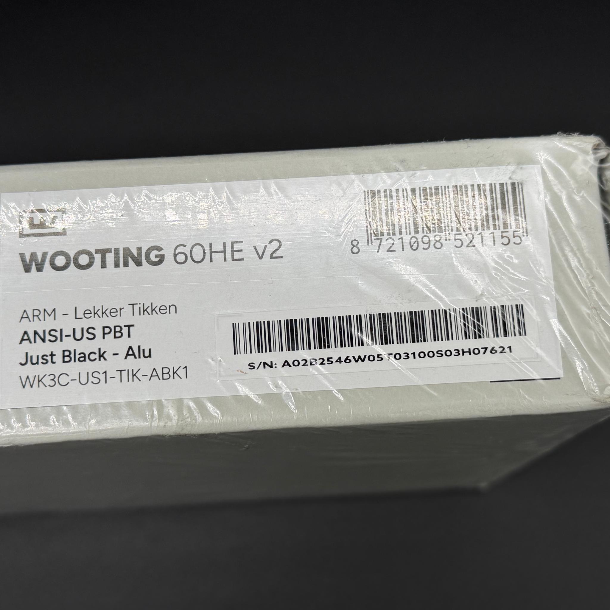 Wooting 60HE v2 – ANSI US Layout, Aluminum Case, Just Black – Sealed Retail
