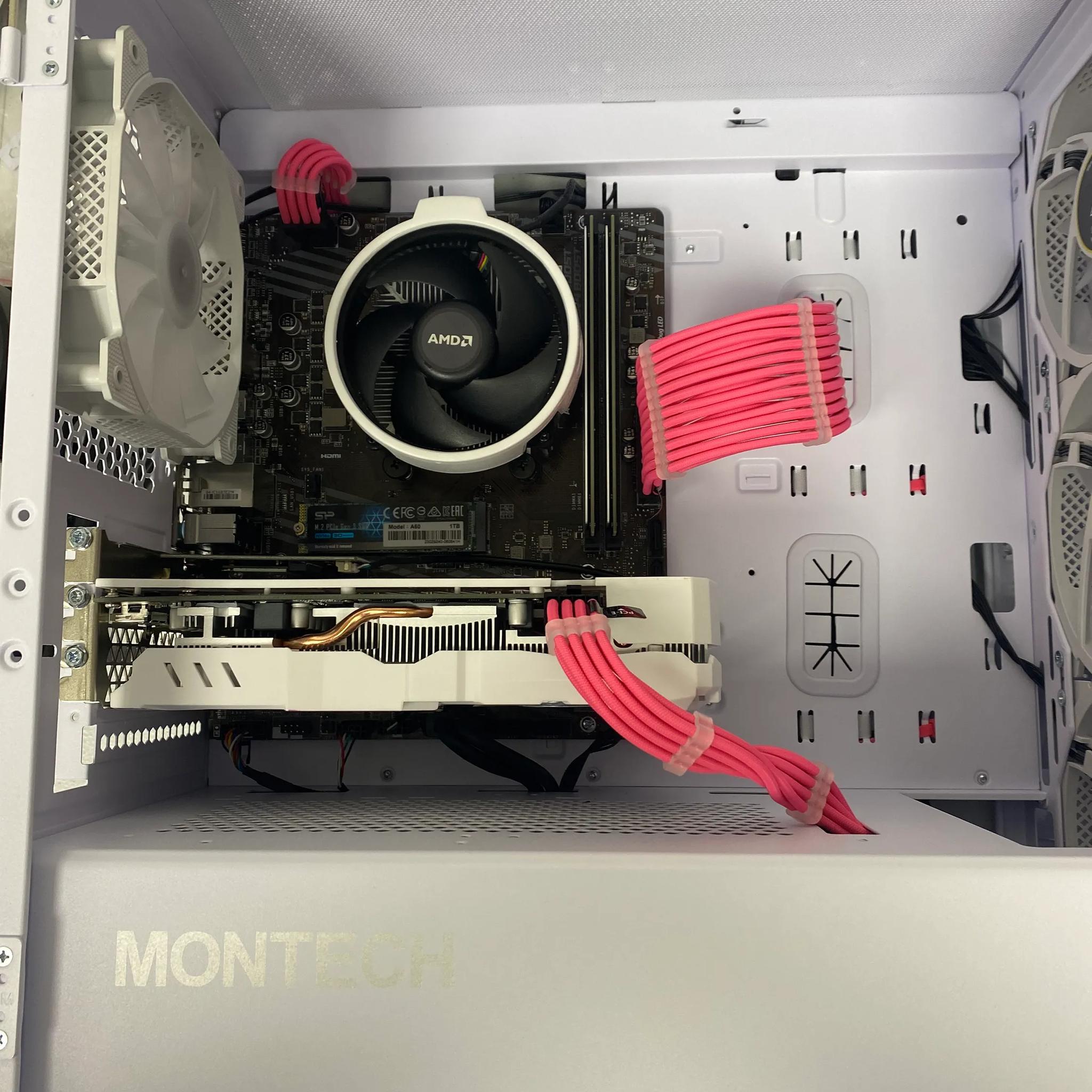 Pink & White Powerhouse | Ryzen 5|16 GB |1TB NVME + 1 TB HD|RX 580