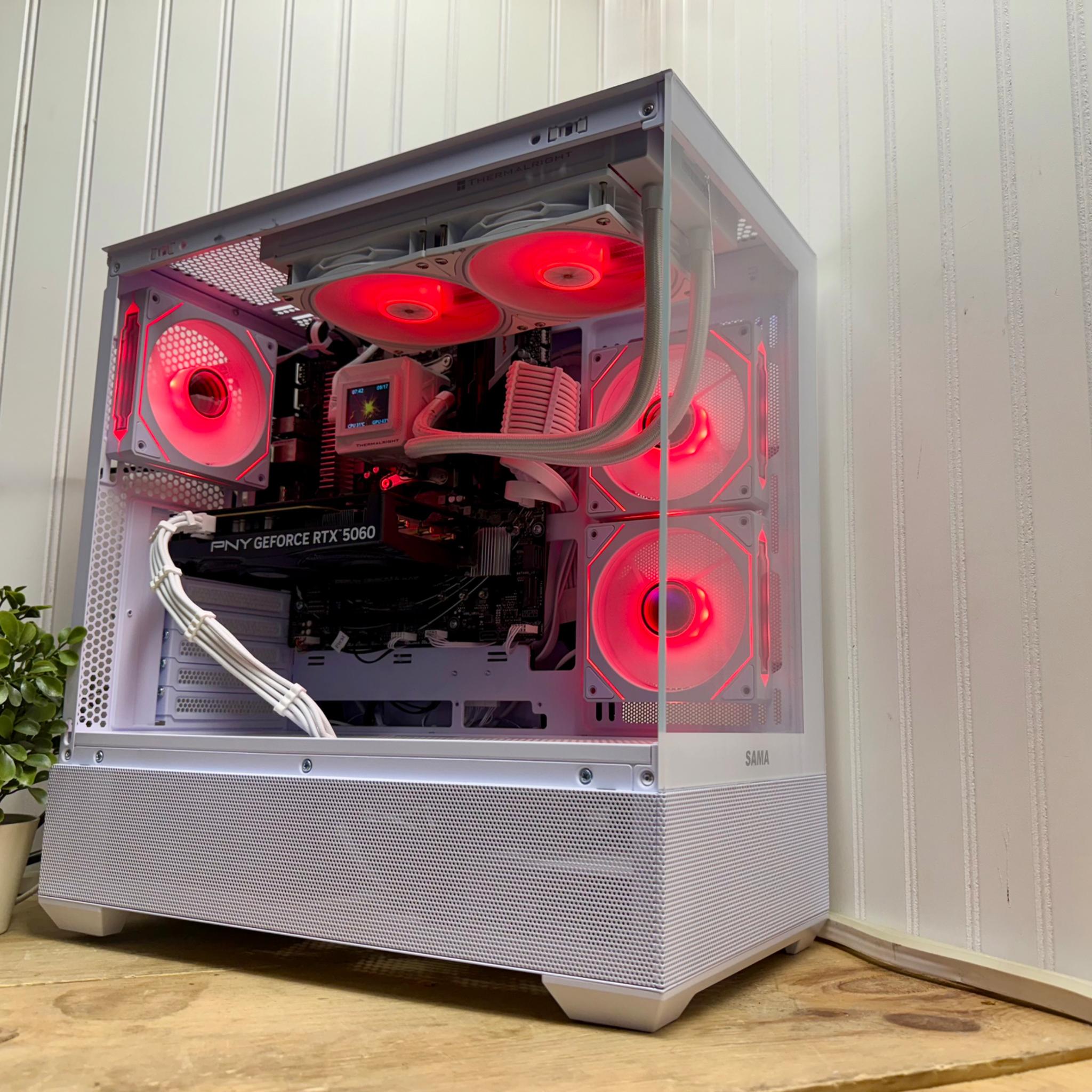 🧊 Arctic Phantom V2 – Ryzen 7600X | RTX 5060 | 32GB DDR5 | 1TB NVMe|240mm AIO | Whiteout Bu...