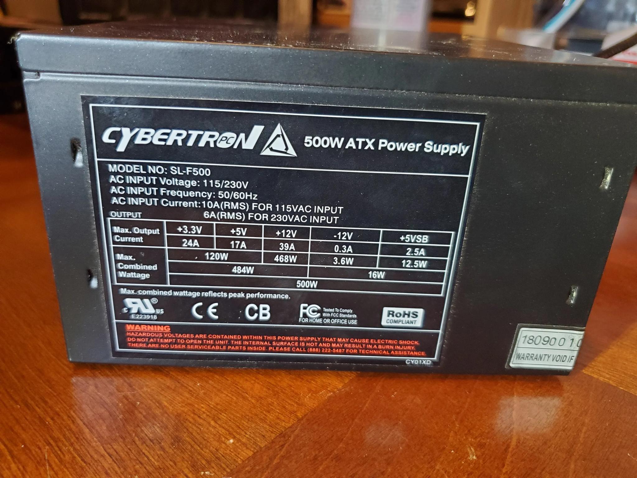 Cybertron 500W ATX Power Supply