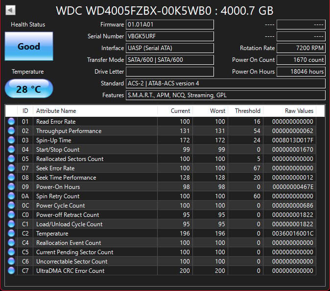 WD Black 4TB 7200RPM 3.5in HD - USED