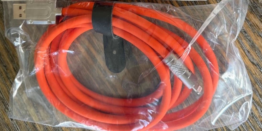 USB-A charging cable Heavy duty orange color for iPhone