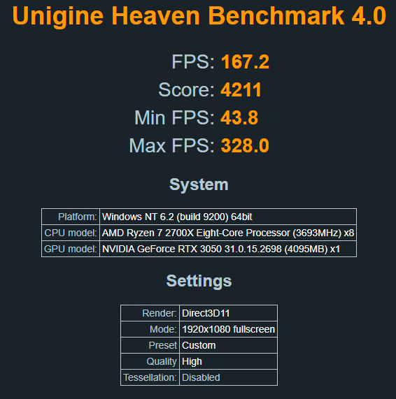 Ryzen 7 2700x RTX 3050 gaming pc