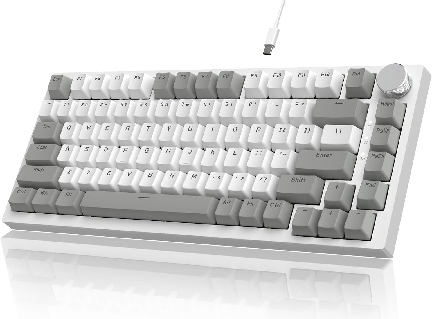 AK820 75% Mechanical Wired Gaming Keyboard with Knob Hot Swappable Attack Shark ajazz
