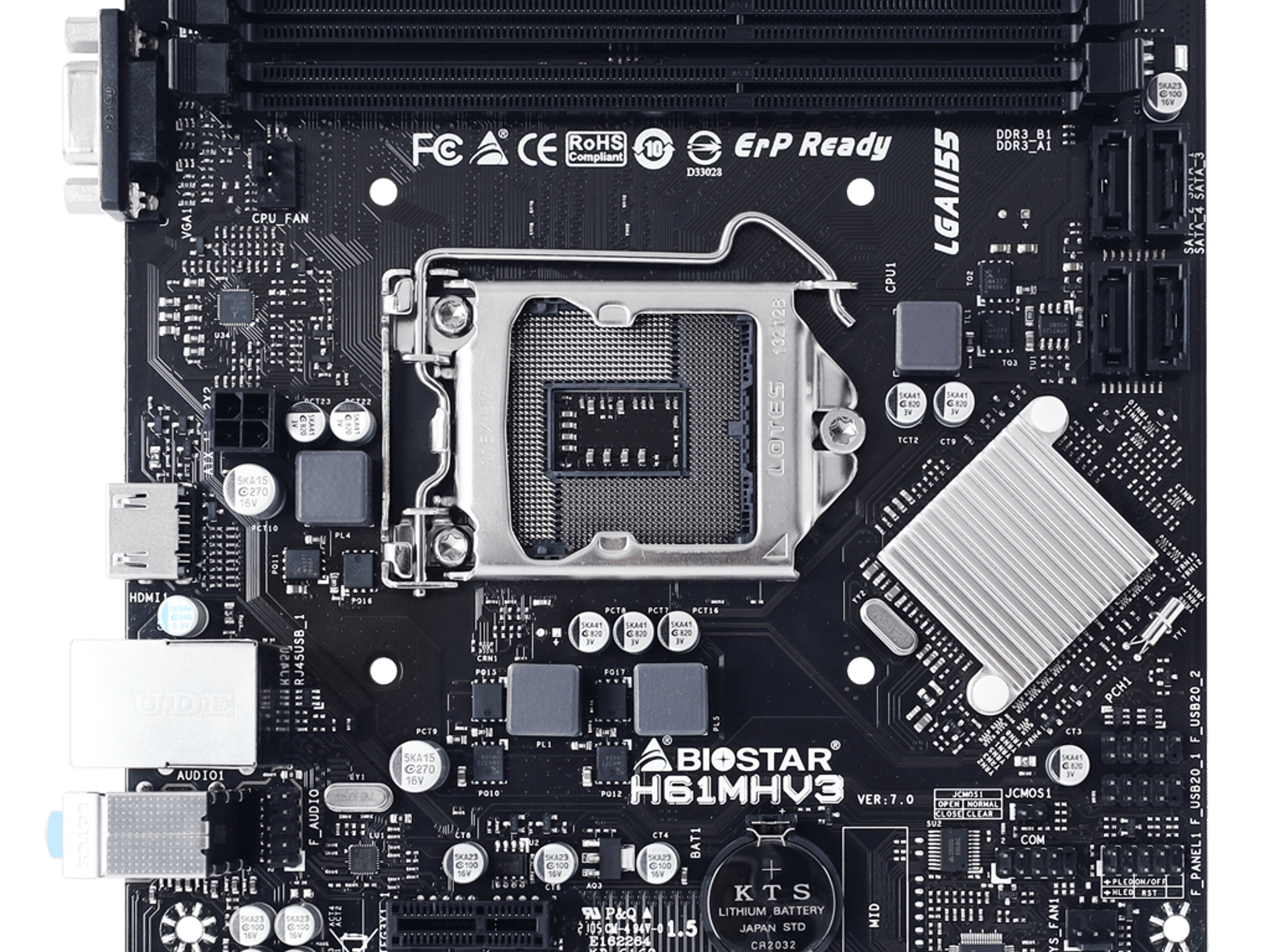 Biostar H61MHV3 Intel H61 LGA 1155 MicroATX Desktop Motherboard