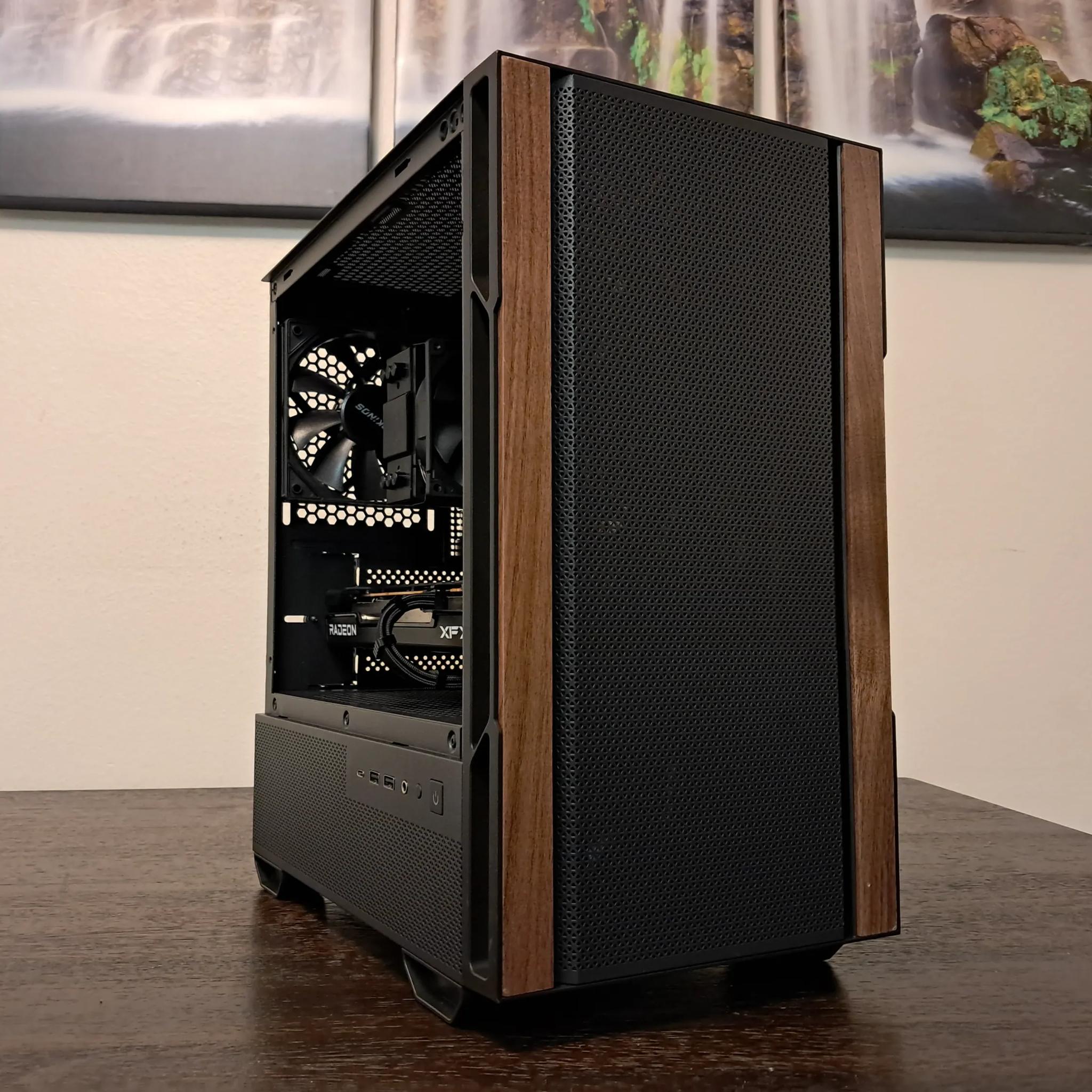 🪵Sleek Woodgrain AMD Gamer!🪵Ryzen 5 3500X | Radeon RX 6600 | 1TB SSD | 16GB DDR4-3200