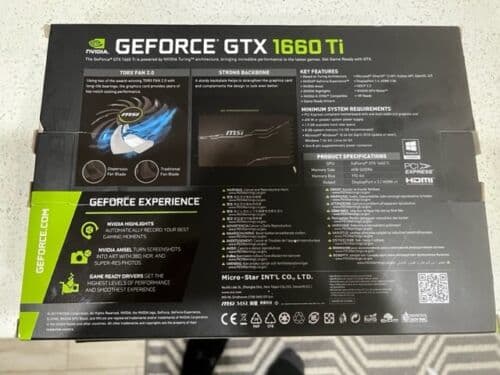 MSI GeForce GTX 1660 Ti 6GB GDDR6 VENTUS XS OC Graphics Card