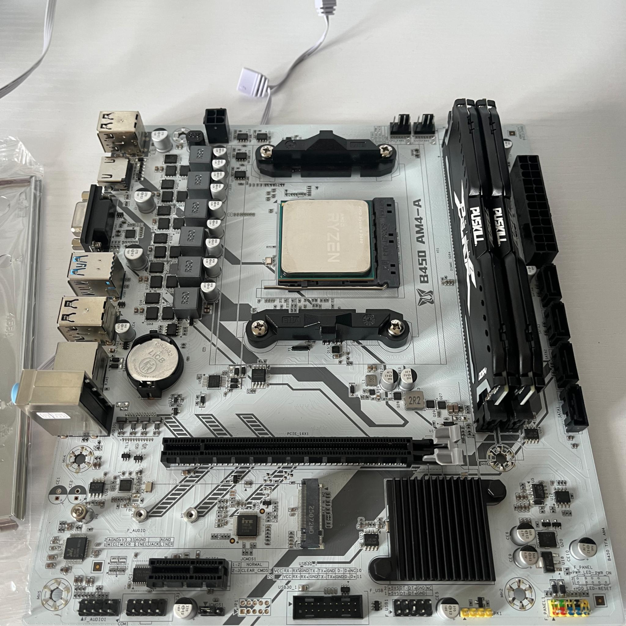 Combo! CPU RAM Motherboard & RGB Fans Ryzen 5 16GB RAM