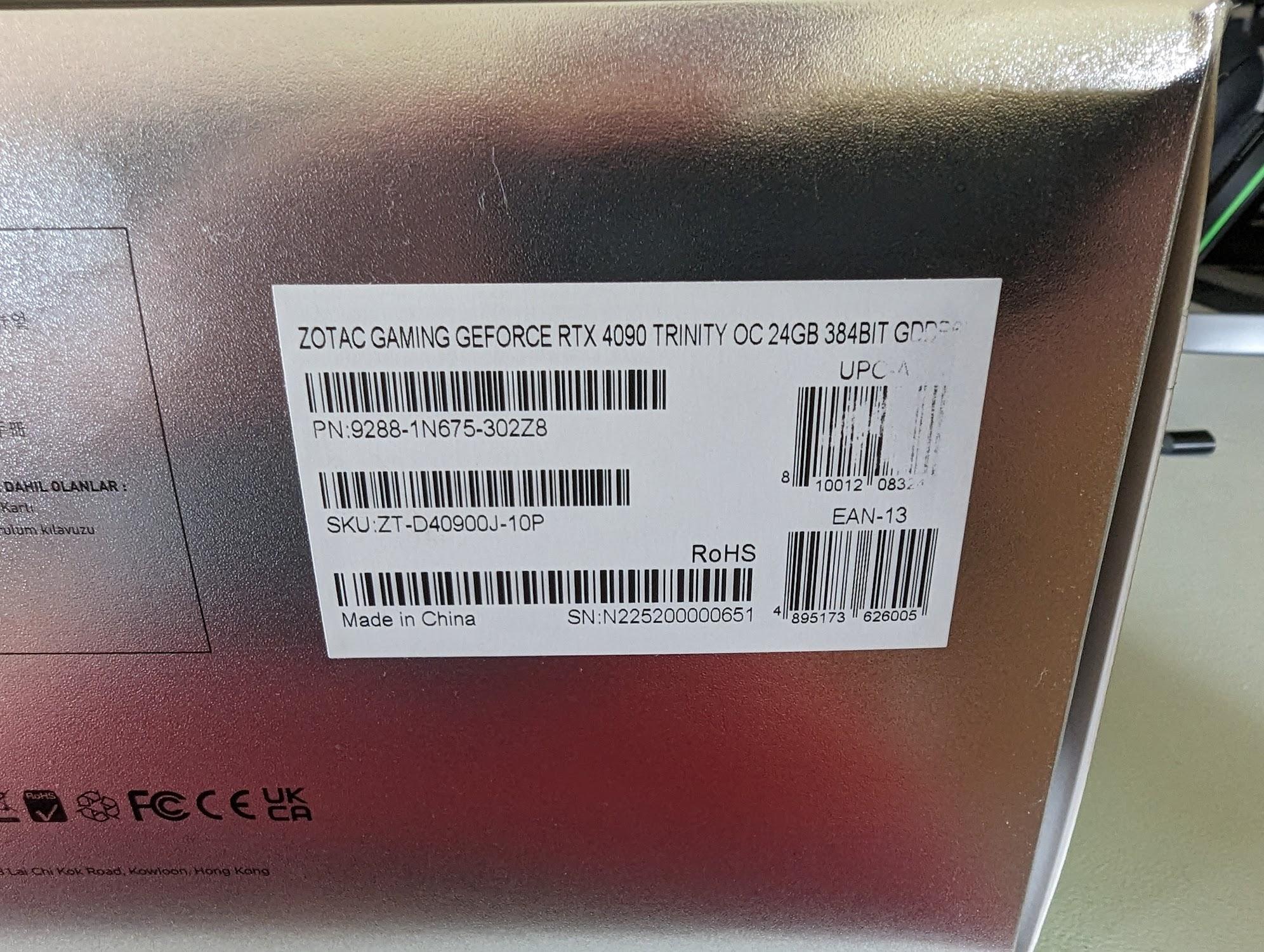 ZOTAC Gaming NVIDIA GeForce RTX 4090 Trinity OC 24GB