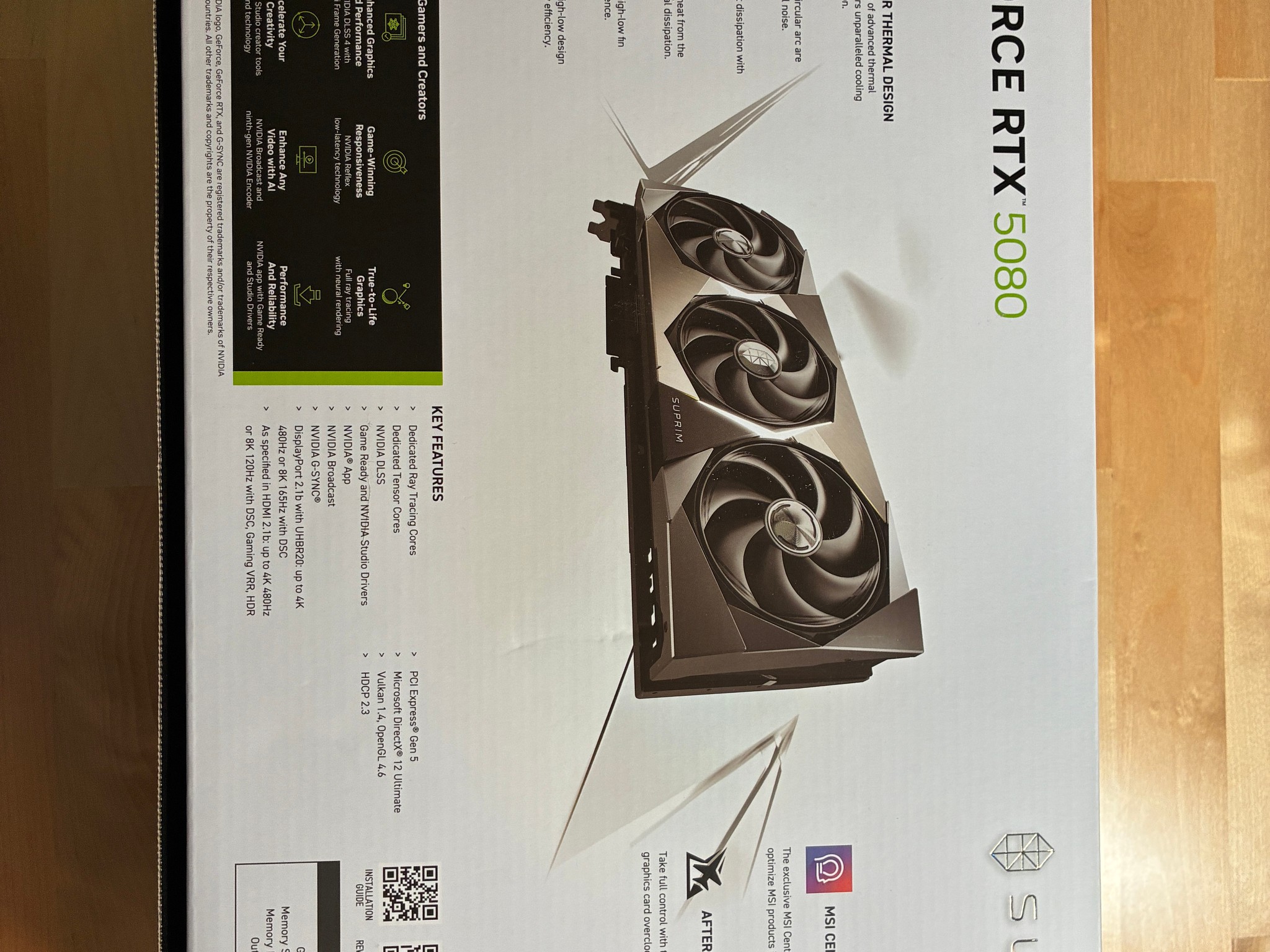 MSI GeForce RTX 5080 16G SUPRIM SOC Edition
