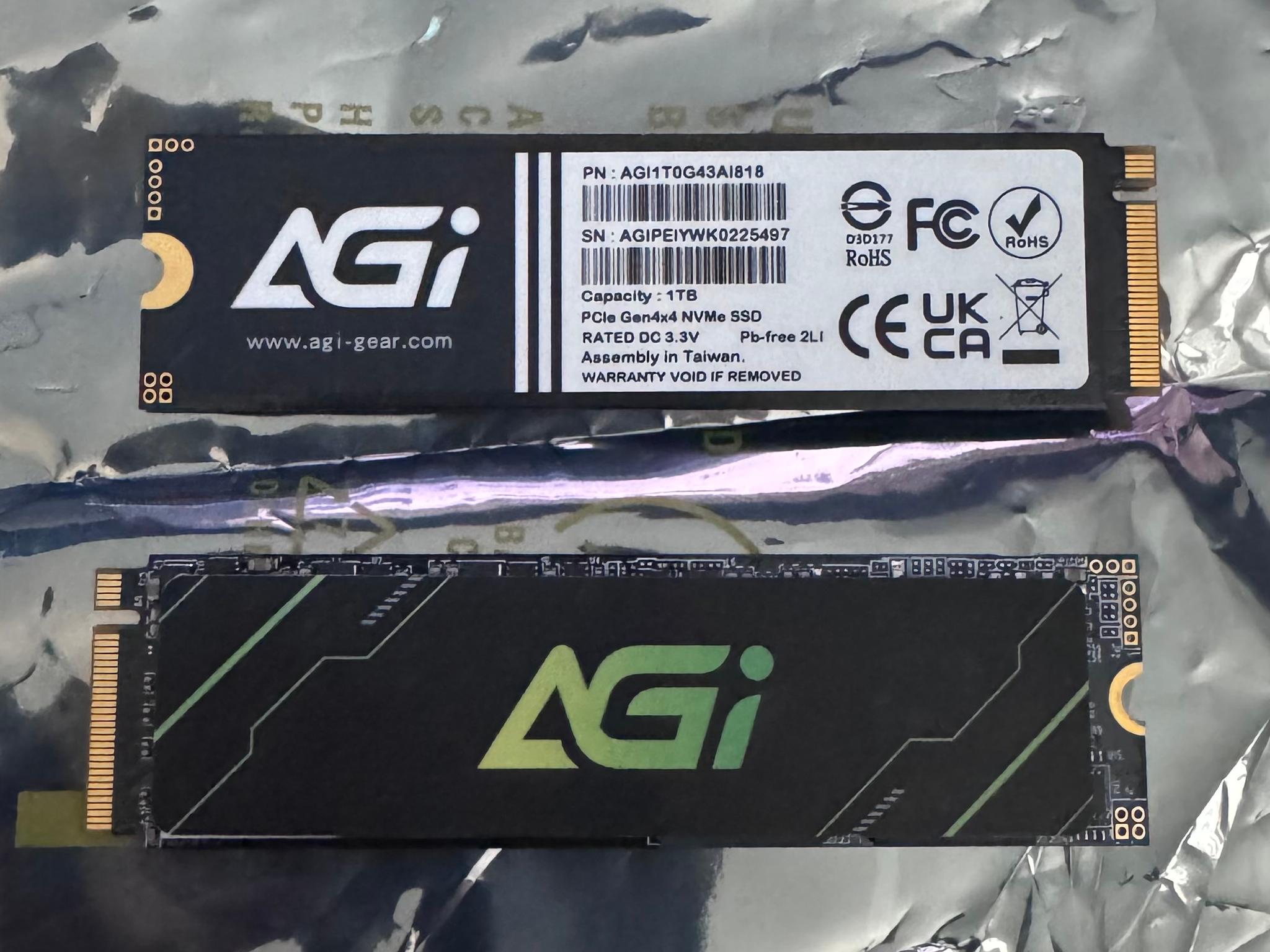 AGI AI818 1TB PCIe Gen4 x4 M.2 2280