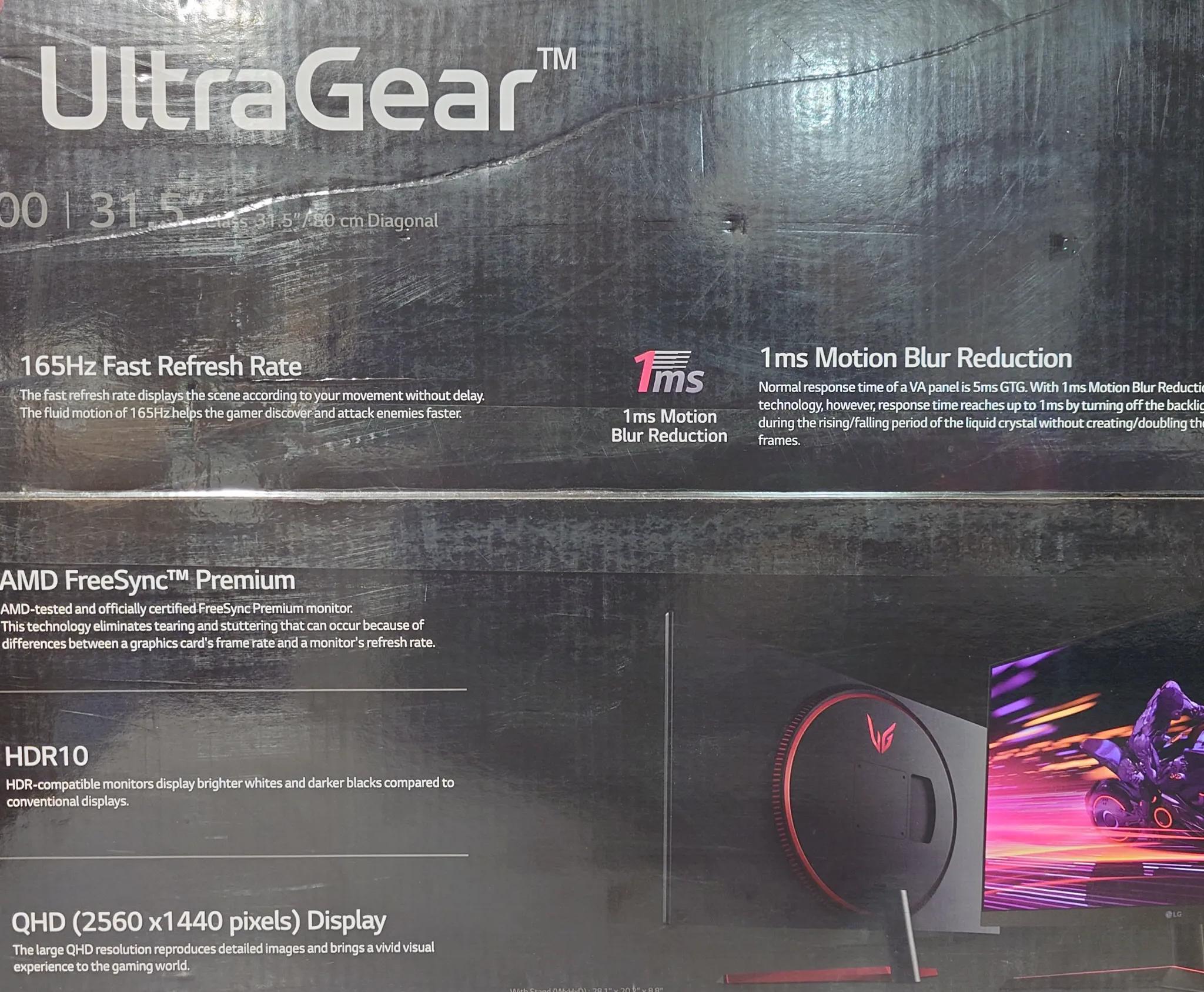 LG Ultragear QHD 165hz 32inch Gaming Monitor