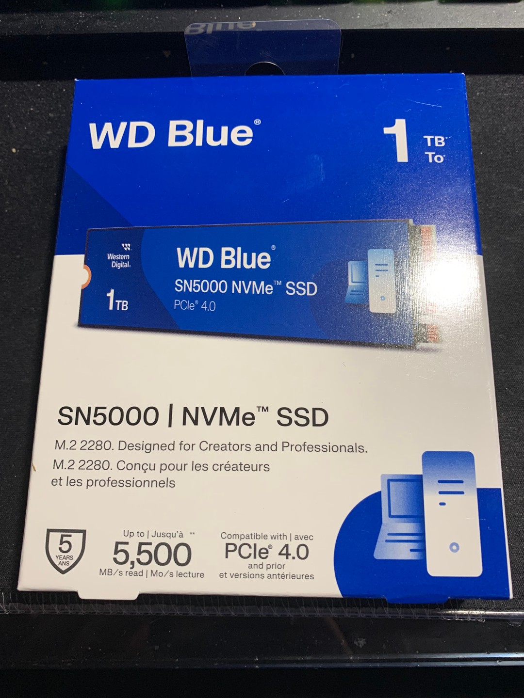 WD Western Digital Blue SN5000 1TB NVMe SSD Solid State Drive NEW