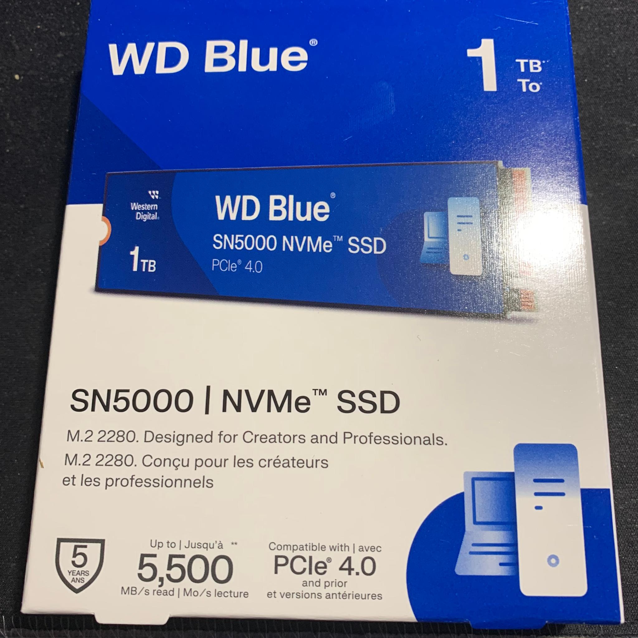 WD Western Digital Blue SN5000 1TB NVMe SSD Solid State Drive NEW
