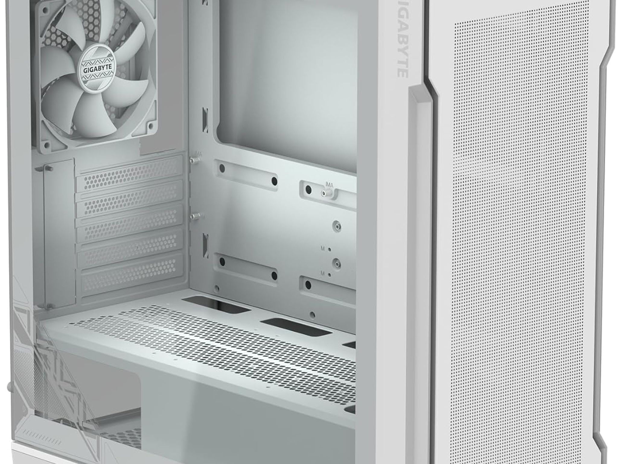 GIGABYTE C102 Glass ICE White Mid Tower PC Tempered Glass Gaming Computer Case