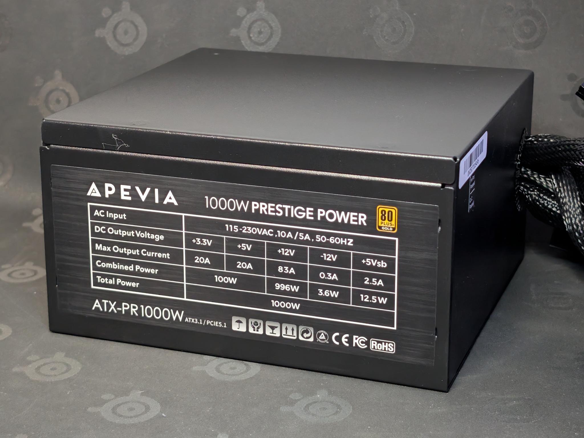 Apevia Prestige 1000W 80+ Gold ATX 3.0 PCIe 5.0 12VHPWR Power Supply
