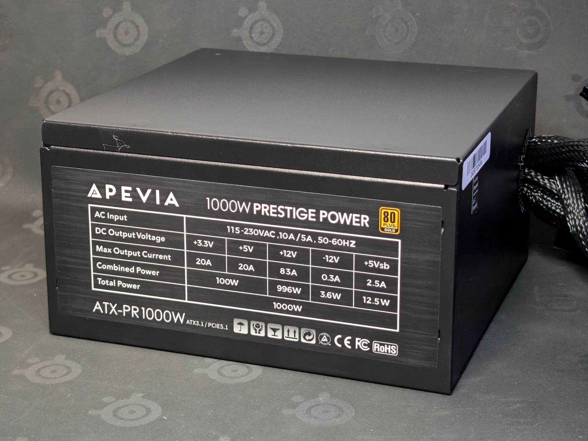 Apevia Prestige 1000W 80+ Gold ATX 3.1 PCIe 5.1 12VHPWR Power Supply