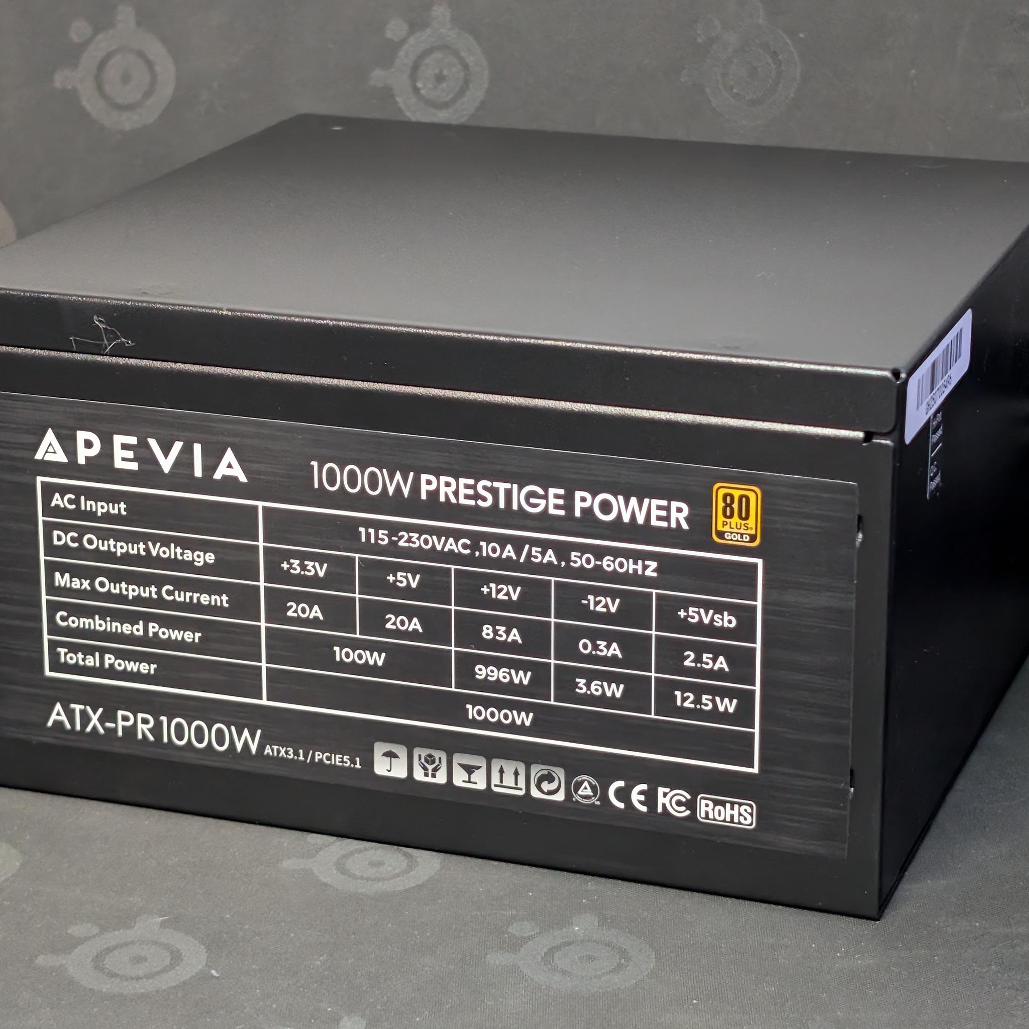 Apevia Prestige 1000W 80+ Gold ATX 3.1 PCIe 5.1 12VHPWR Power Supply