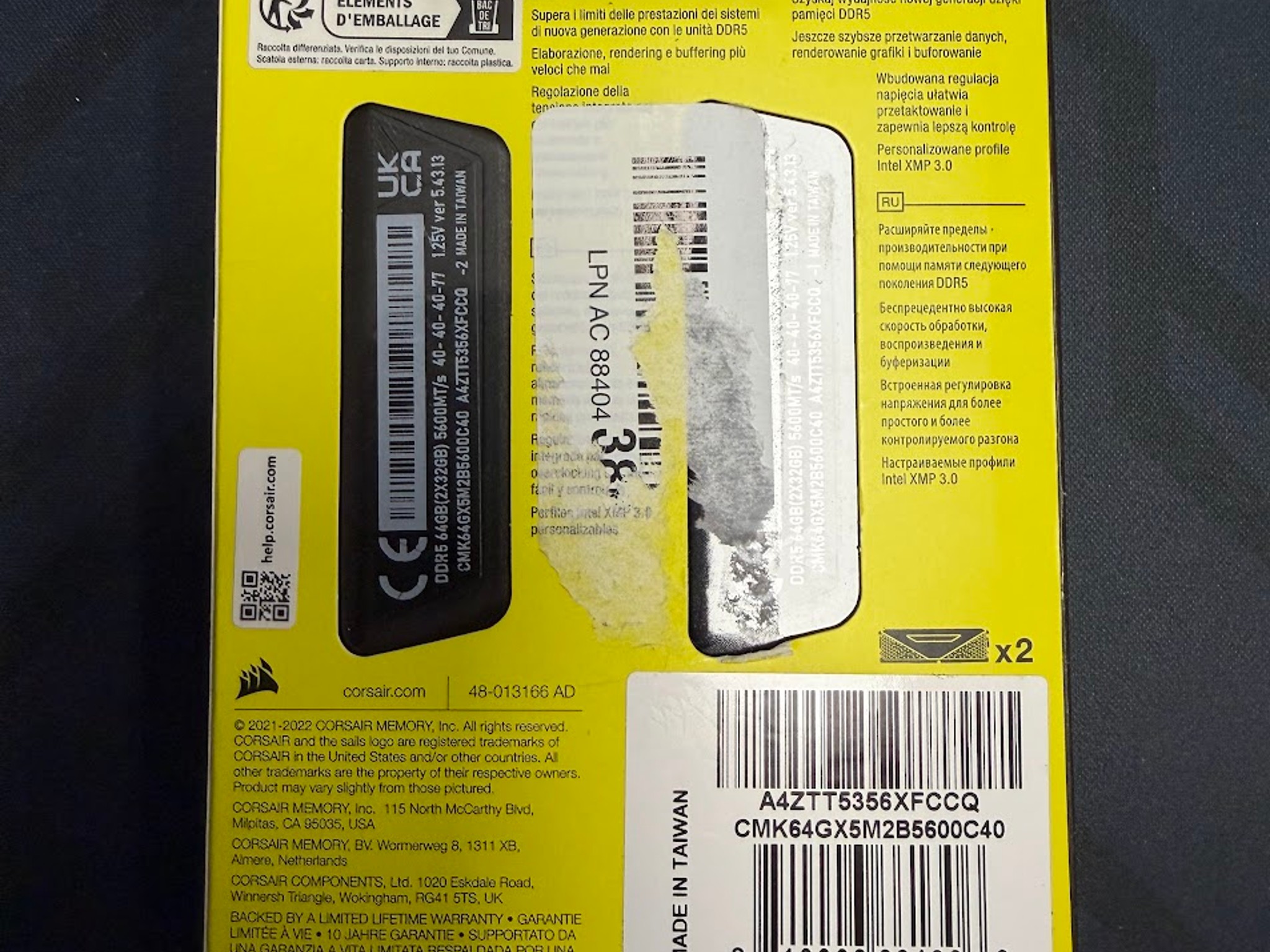 Corsair Vengeance DDR5 RAM - 64 GB (2x32GB - 5600)