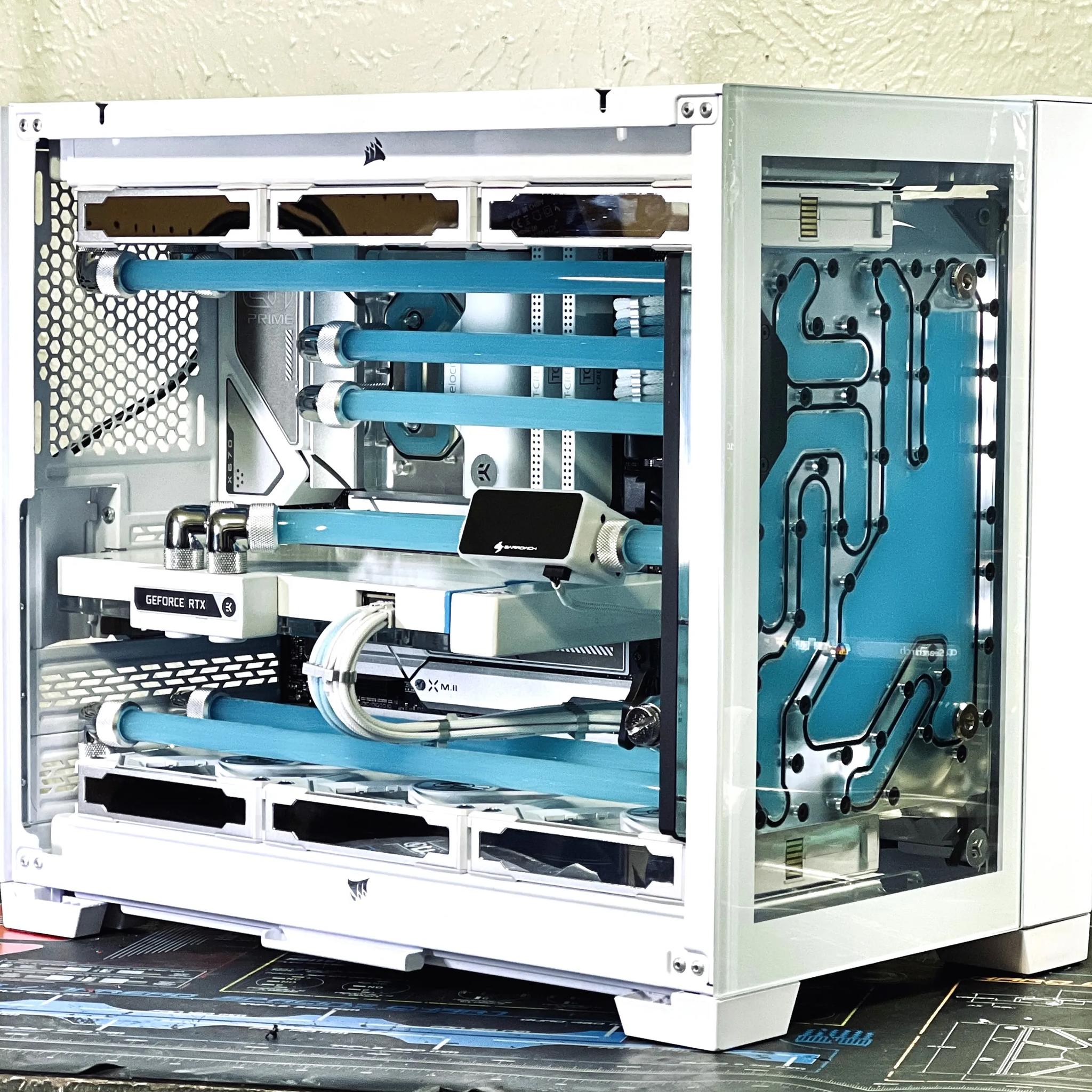 Custom Watercooled Gaming PC - 7800X3D, RTX 4080, 32GB DDR5, EKWB custom loop cooling