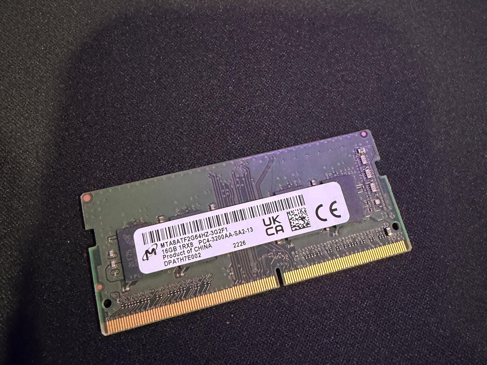 Micron 16gb 3200mhz DDR4 SO-Dimm laptop memory